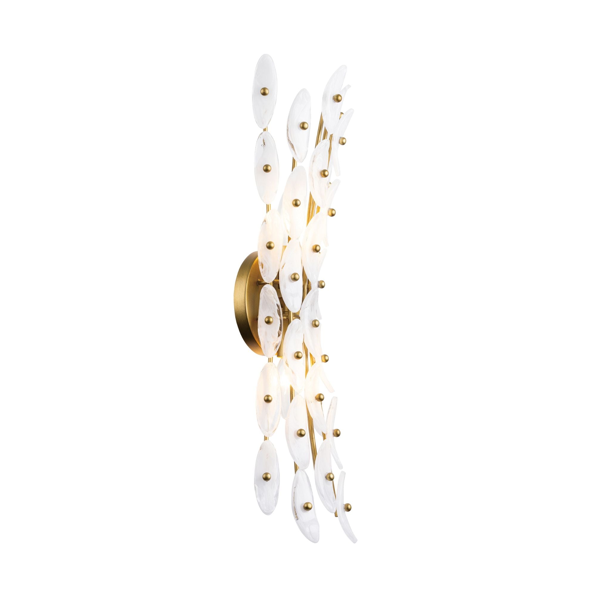 Metropolitan Sorra 21.5 in. 2-Light Wall Sconce, Painted Legacy Brass with White Swirl