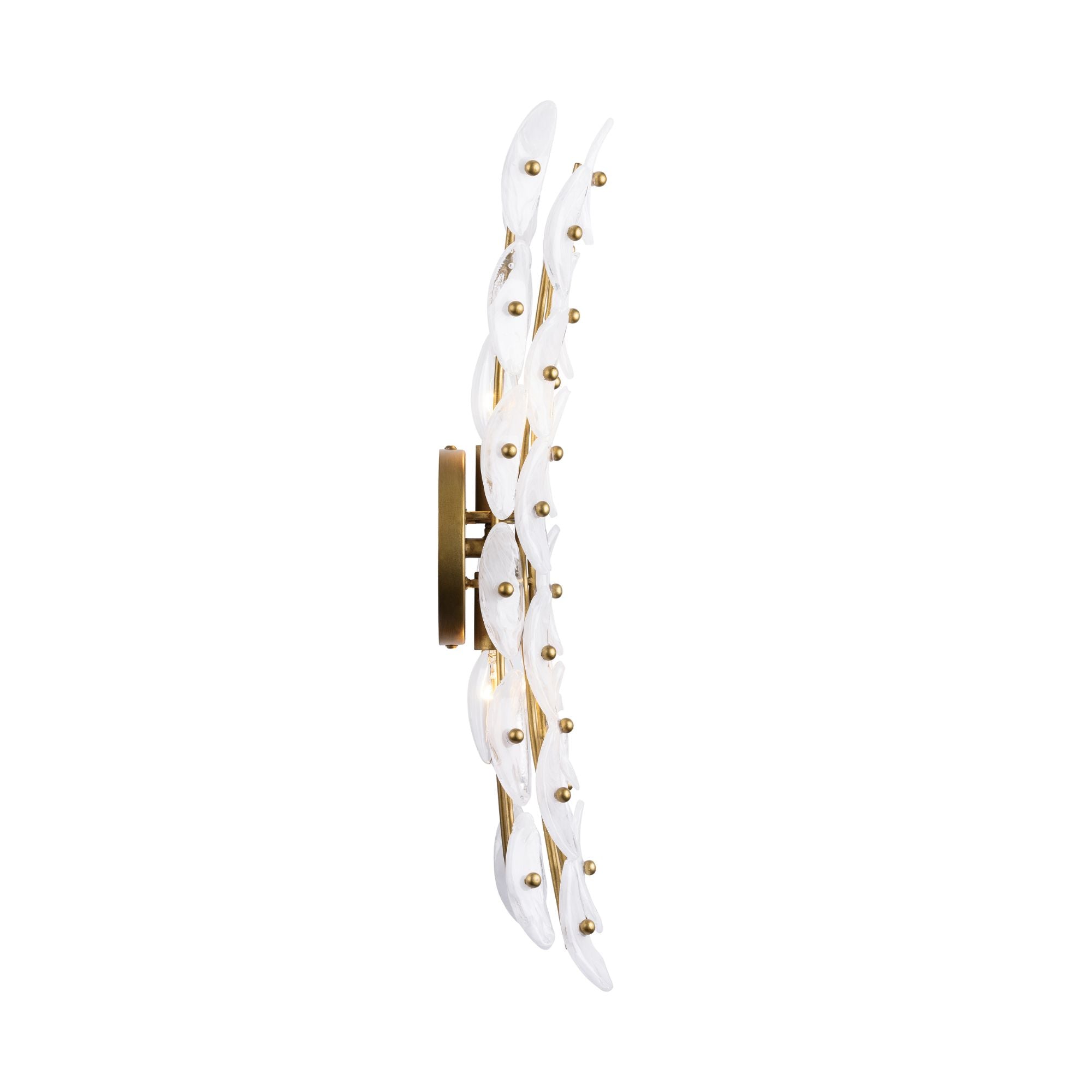 Metropolitan Sorra 21.5 in. 2-Light Wall Sconce, Painted Legacy Brass with White Swirl