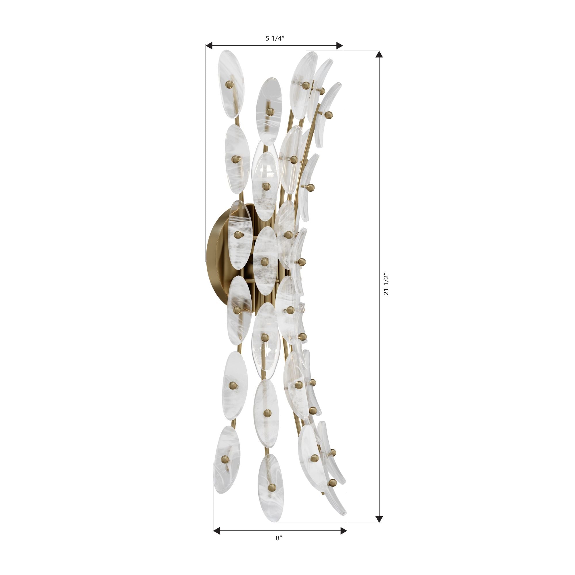 Metropolitan Sorra 21.5 in. 2-Light Wall Sconce, Painted Legacy Brass with White Swirl