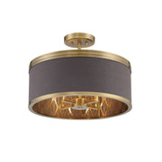 Splendour 19" 4-Light Semi-Flush Mount, Aged Antique Brass Finish