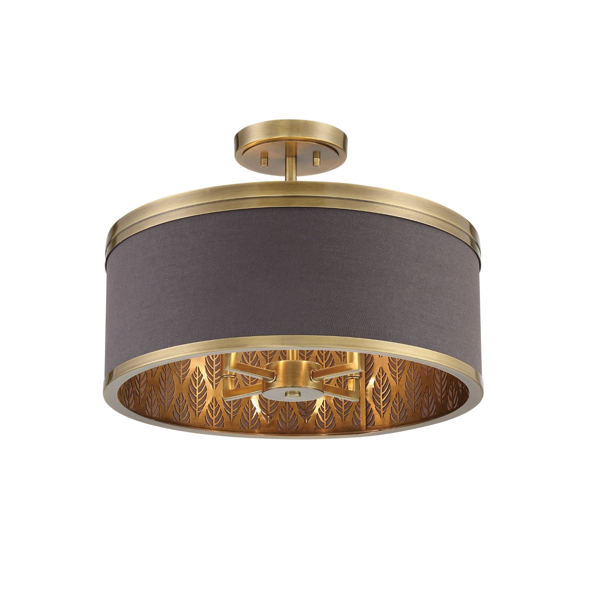 Splendour 19" 4-Light Semi-Flush Mount, Aged Antique Brass Finish