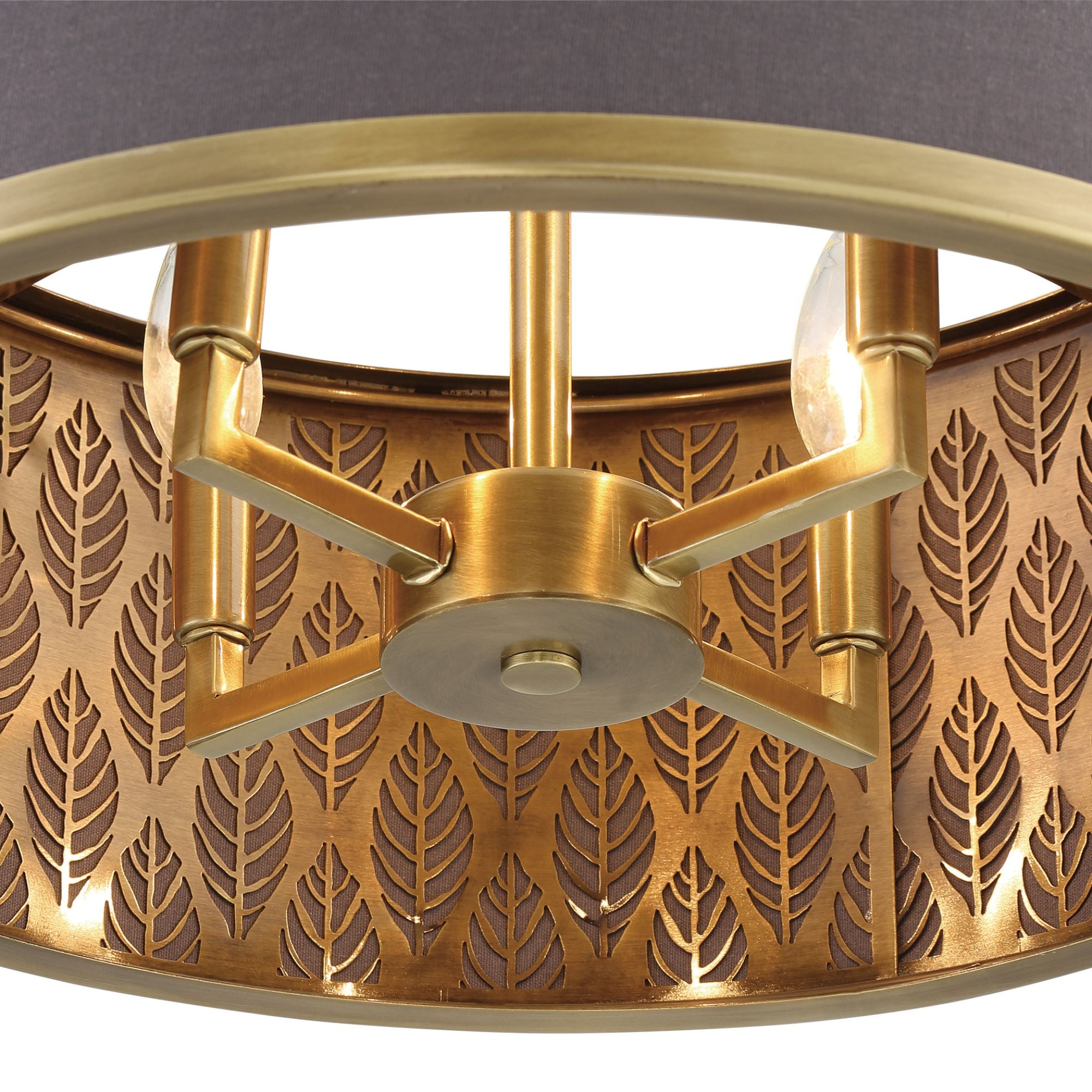 Splendour 19" 4-Light Semi-Flush Mount, Aged Antique Brass Finish