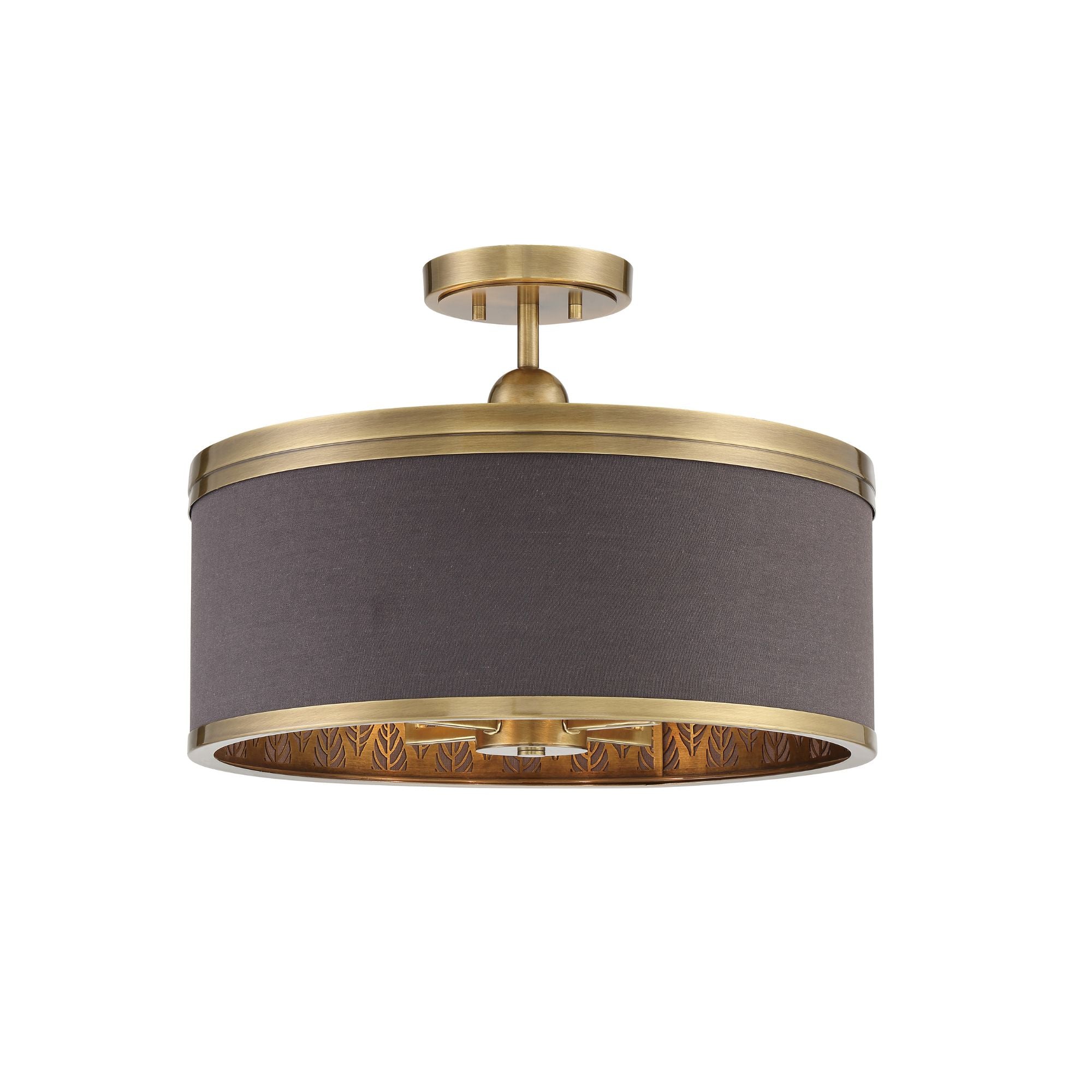 Splendour 19" 4-Light Semi-Flush Mount, Aged Antique Brass Finish