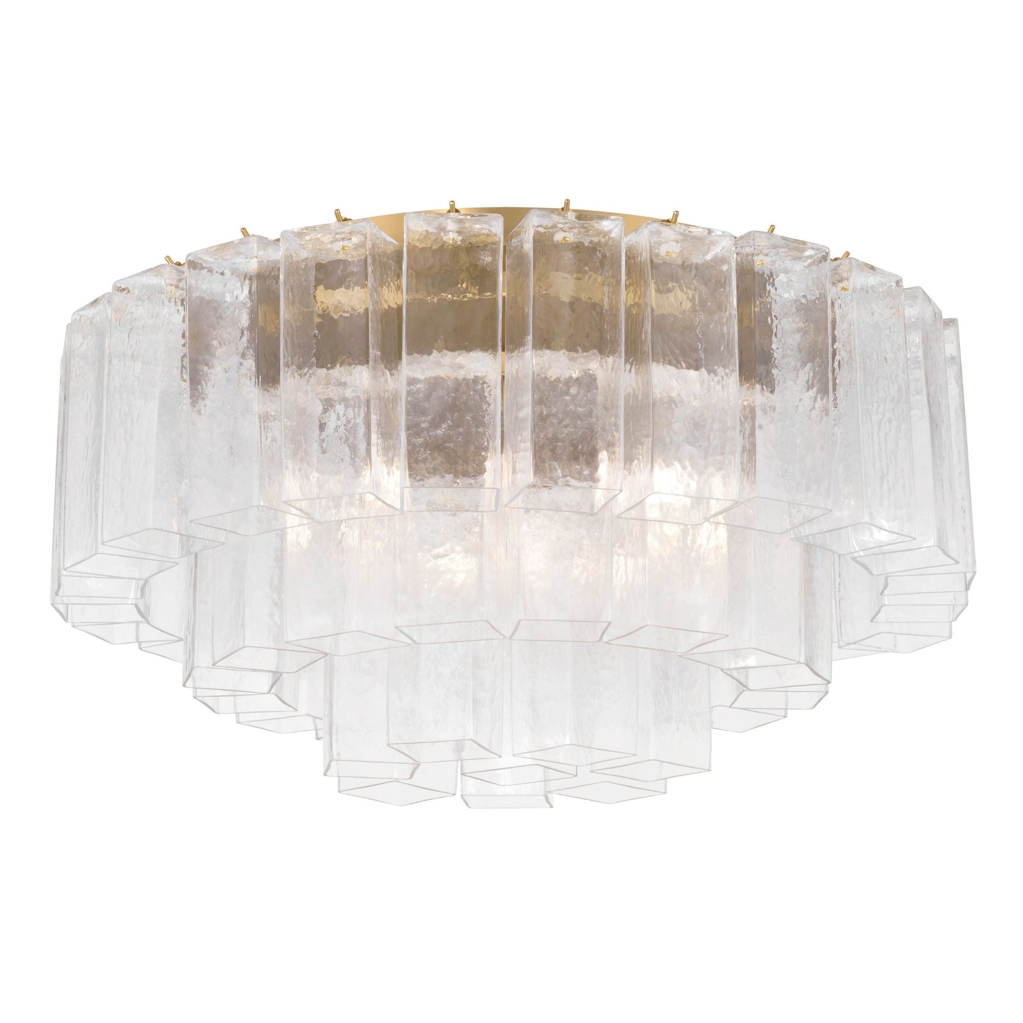 Metropolitan Torvento 28 in. 7-Light Flush Mount, Legacy Brass with Art Glass