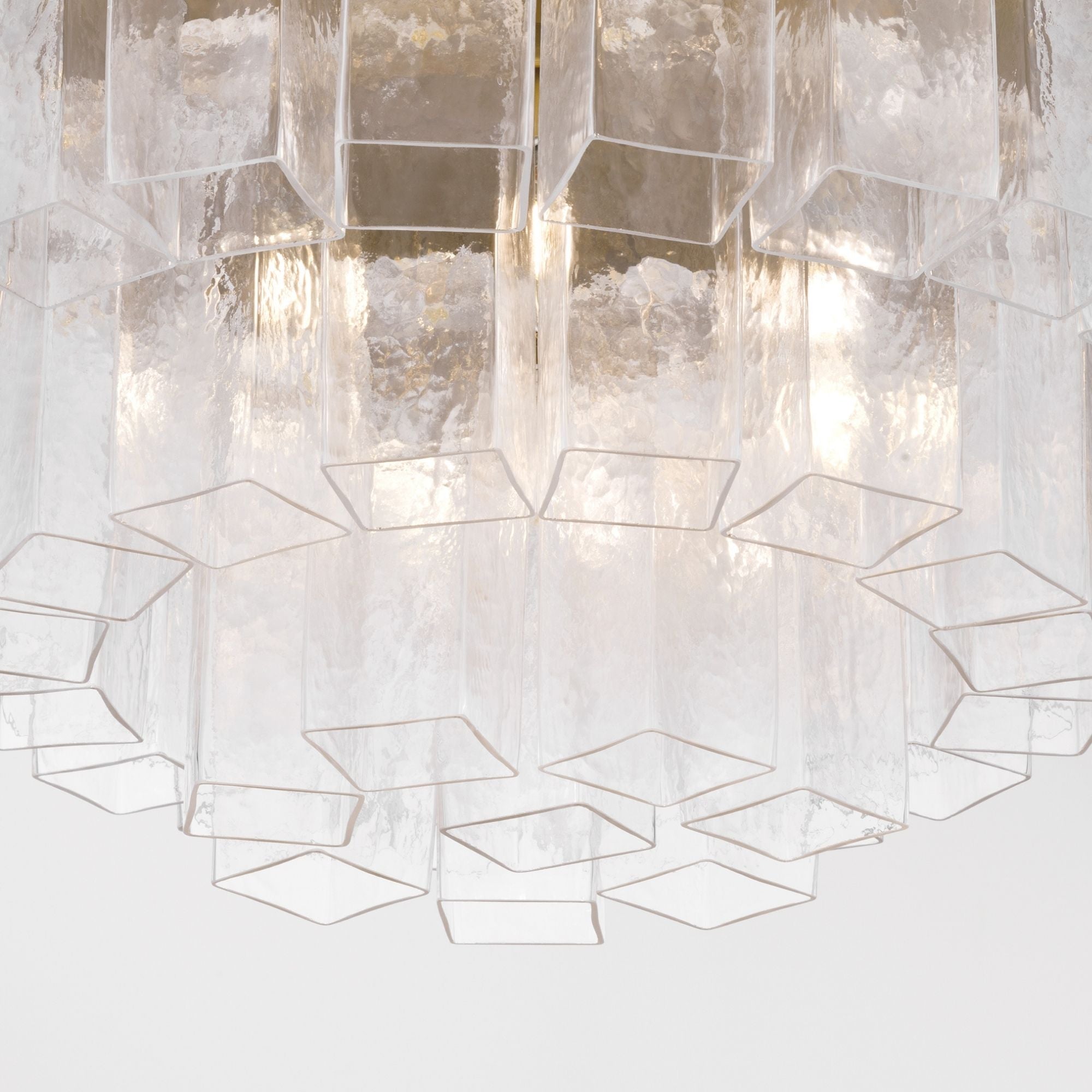 Metropolitan Torvento 28 in. 7-Light Flush Mount, Legacy Brass with Art Glass