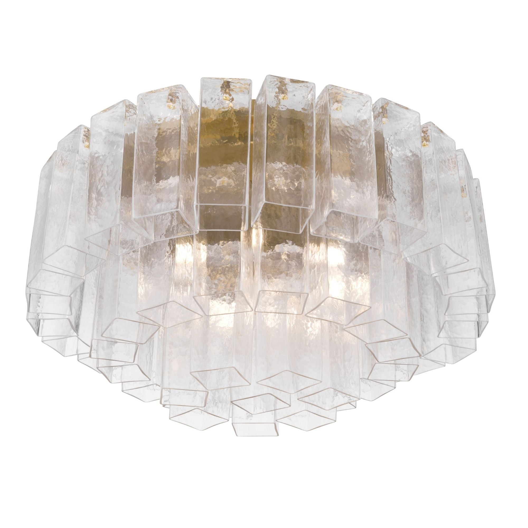Metropolitan Torvento 28 in. 7-Light Flush Mount, Legacy Brass with Art Glass