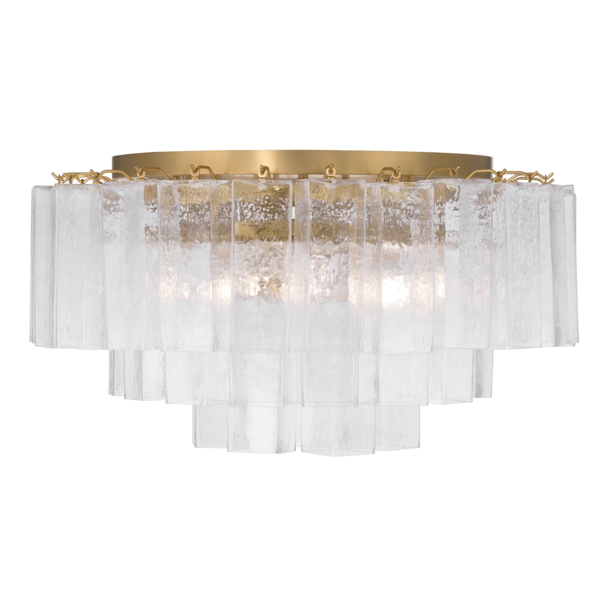 Metropolitan Torvento 28 in. 7-Light Flush Mount, Legacy Brass with Art Glass