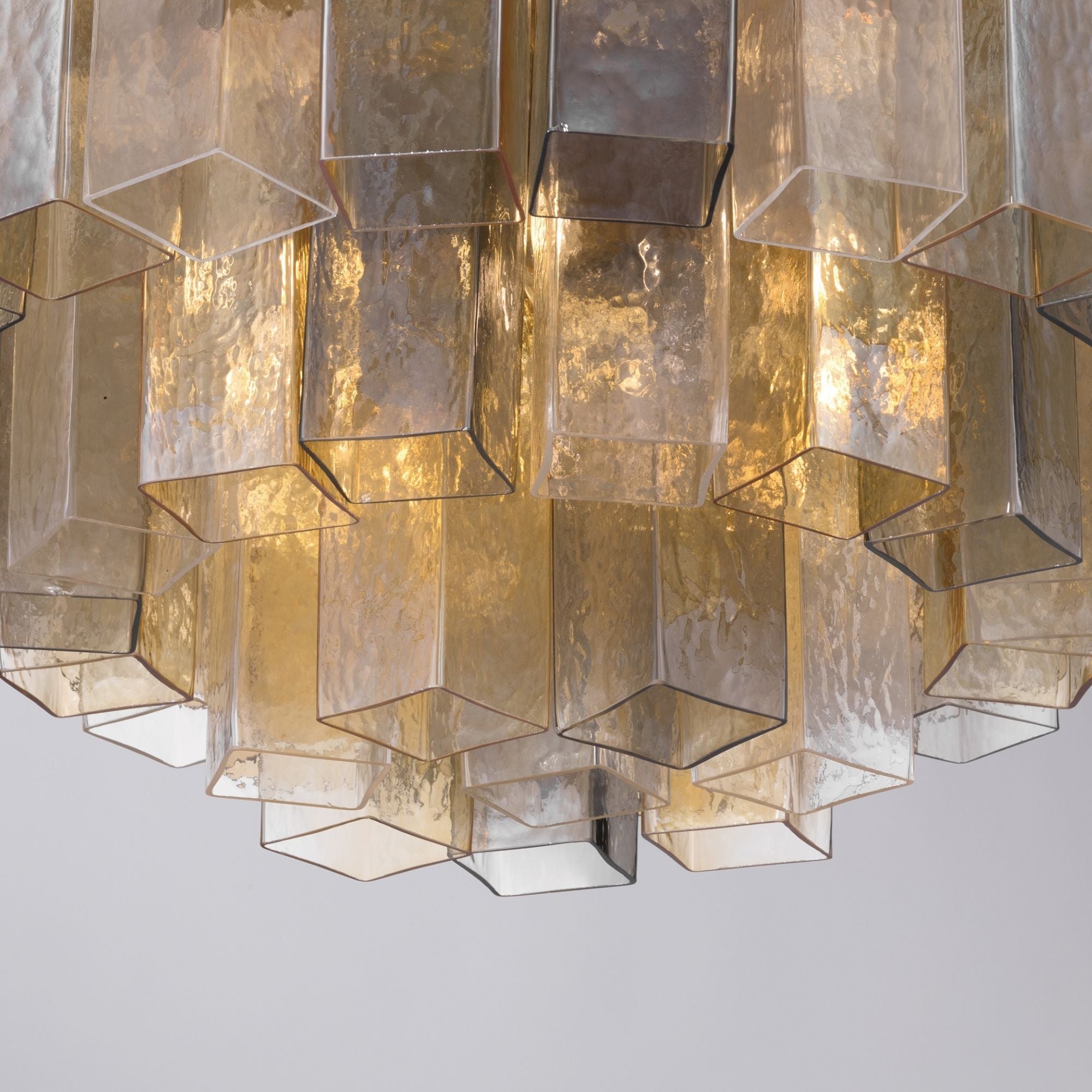 Metropolitan Torvento 28 in. 7-Light Flush Mount, Legacy Brass with Art Glass