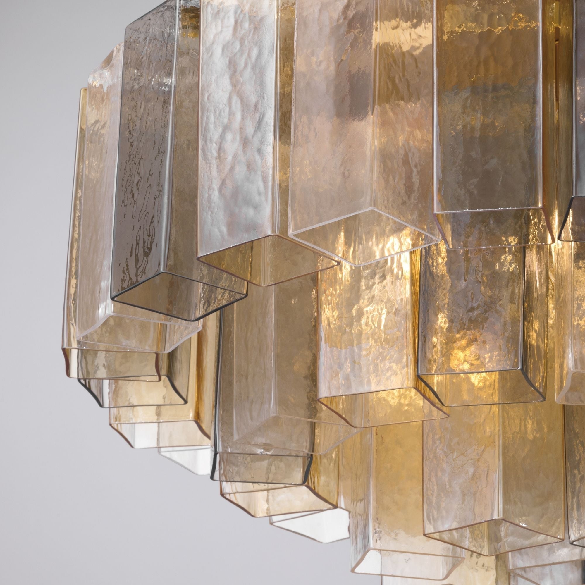 Metropolitan Torvento 28 in. 7-Light Flush Mount, Legacy Brass with Art Glass