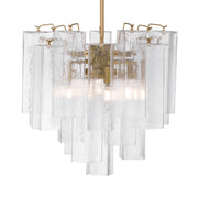 Metropolitan Torvento 17.75 in. 6-Light Pendant, Legacy Brass with Clear Art Glass