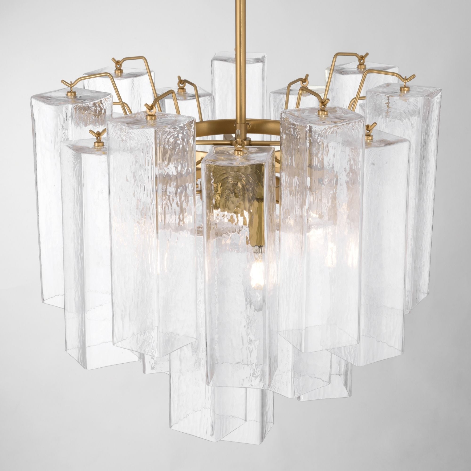 Metropolitan Torvento 17.75 in. 6-Light Pendant, Legacy Brass with Clear Art Glass