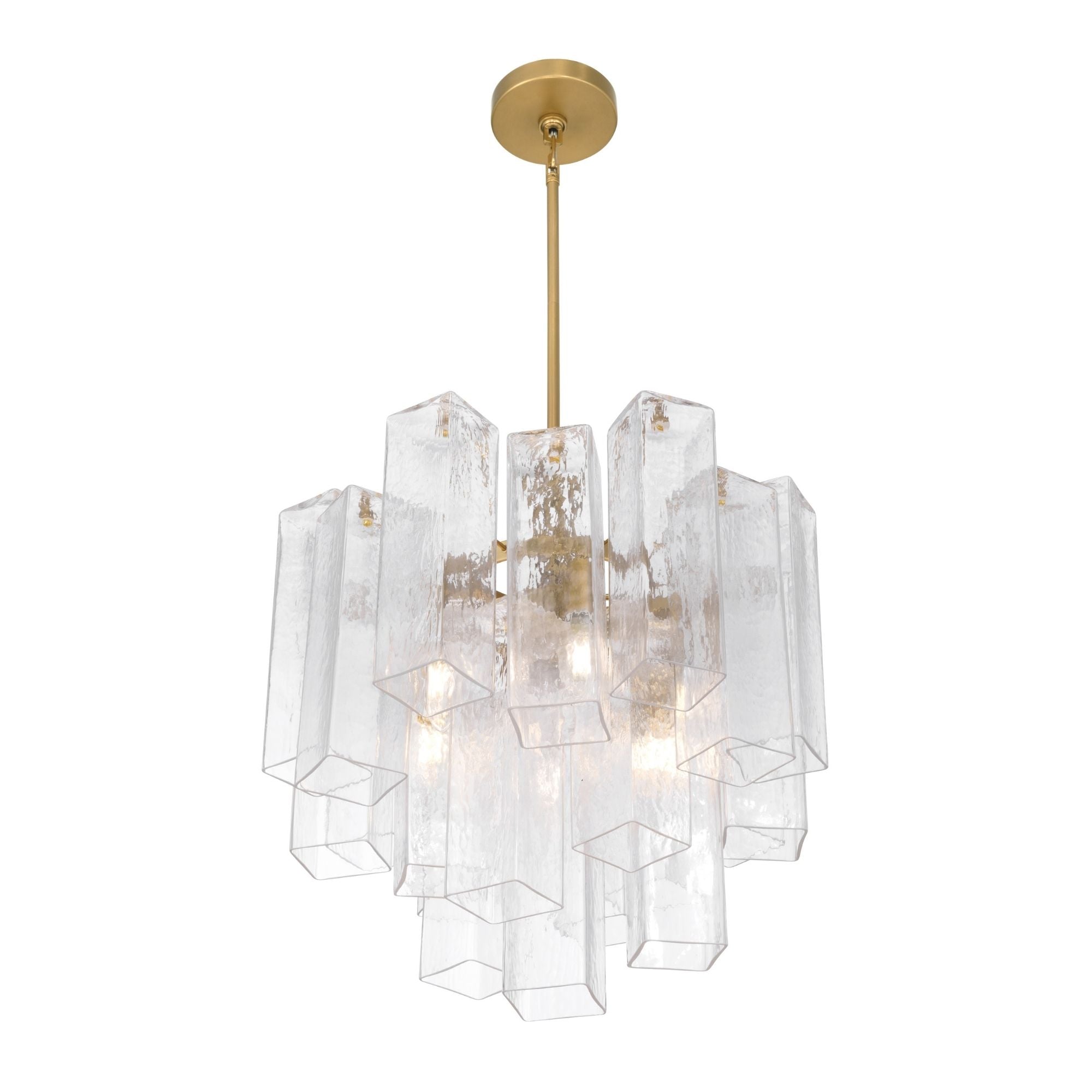 Metropolitan Torvento 17.75 in. 6-Light Pendant, Legacy Brass with Clear Art Glass