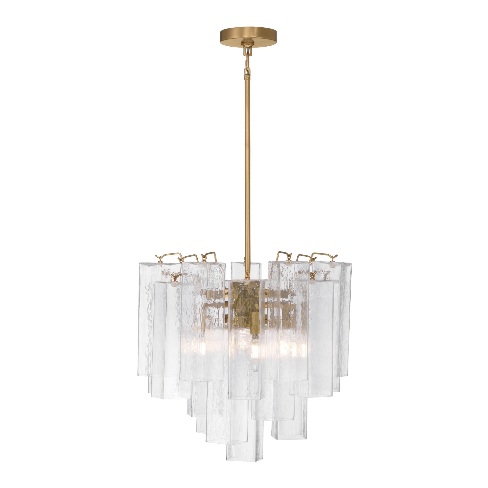 Metropolitan Torvento 17.75 in. 6-Light Pendant, Legacy Brass with Clear Art Glass