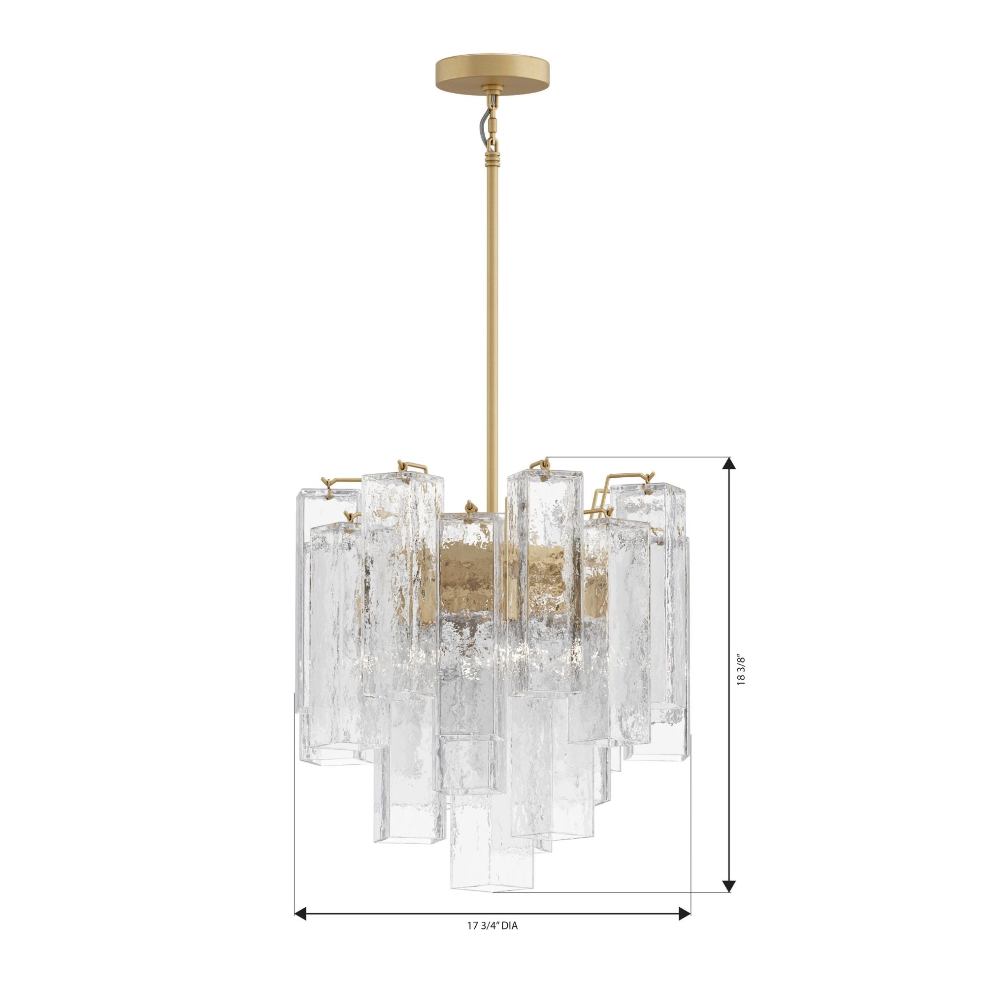 Metropolitan Torvento 17.75 in. 6-Light Pendant, Legacy Brass with Clear Art Glass