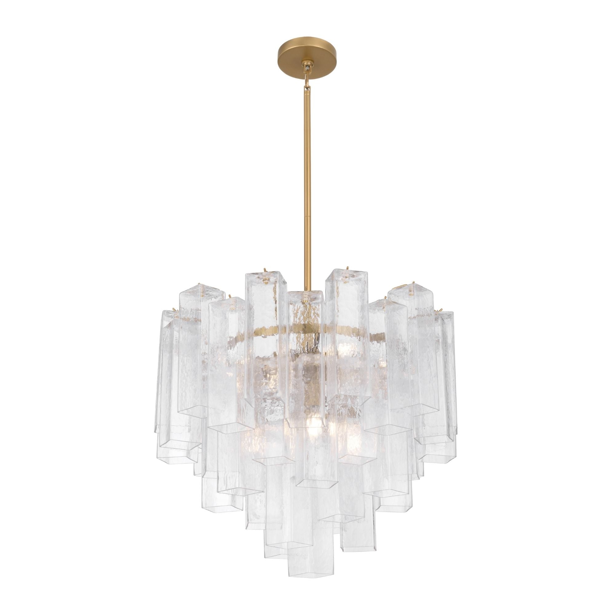 Metropolitan Torvento 25.25 in. 9-Light Pendant, Legacy Brass with Clear Art Glass