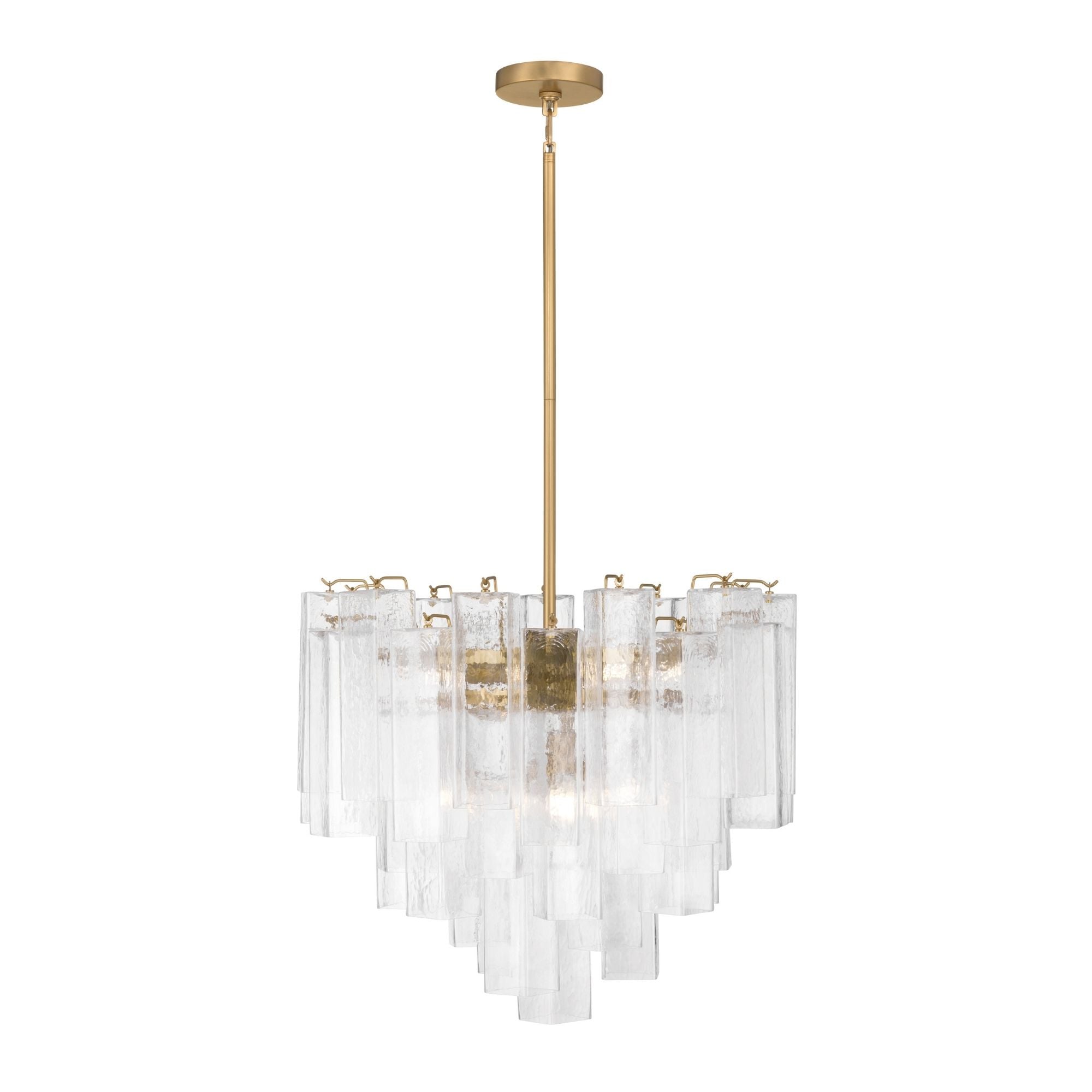 Metropolitan Torvento 25.25 in. 9-Light Pendant, Legacy Brass with Clear Art Glass