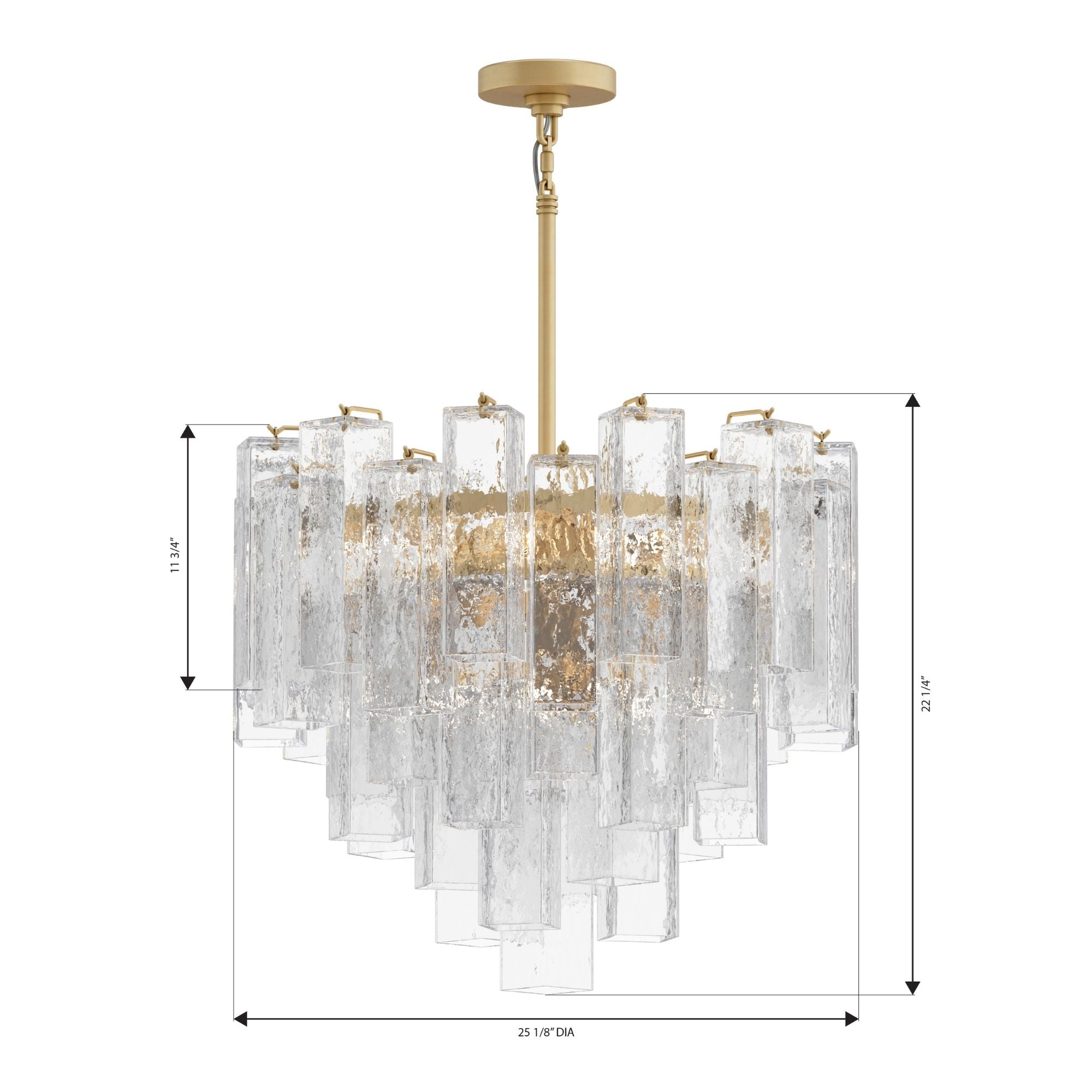 Metropolitan Torvento 25.25 in. 9-Light Pendant, Legacy Brass with Clear Art Glass