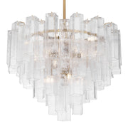 Metropolitan Torvento 32.75 in. 15-Light Pendant, Legacy Brass with Art Glass