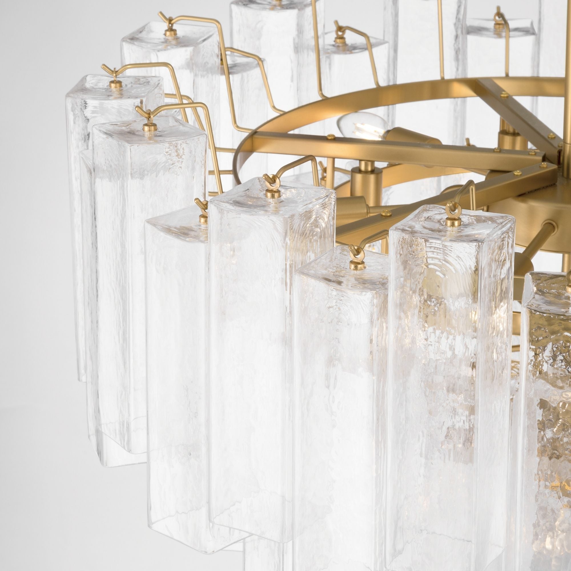 Metropolitan Torvento 32.75 in. 15-Light Pendant, Legacy Brass with Art Glass