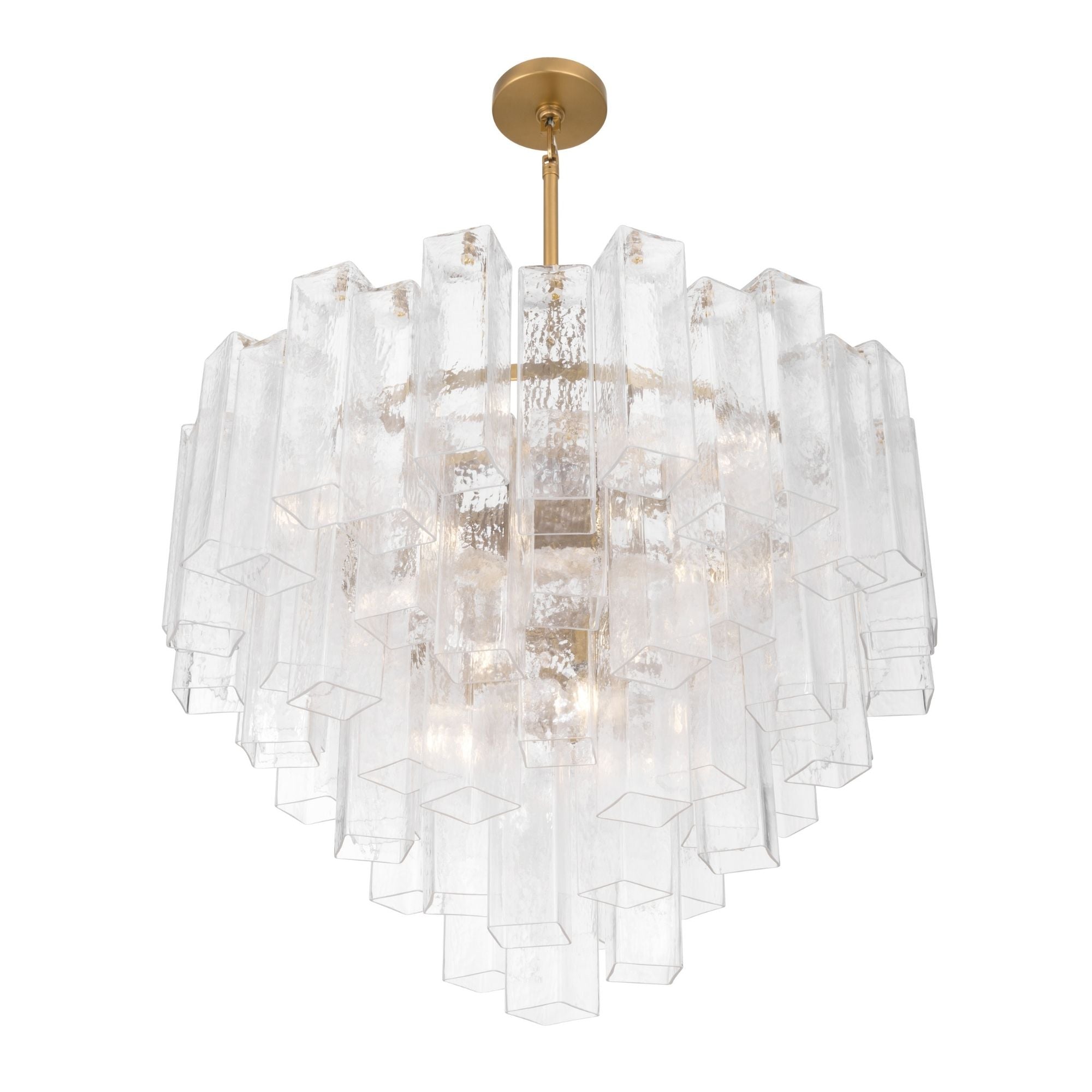 Metropolitan Torvento 32.75 in. 15-Light Pendant, Legacy Brass with Art Glass