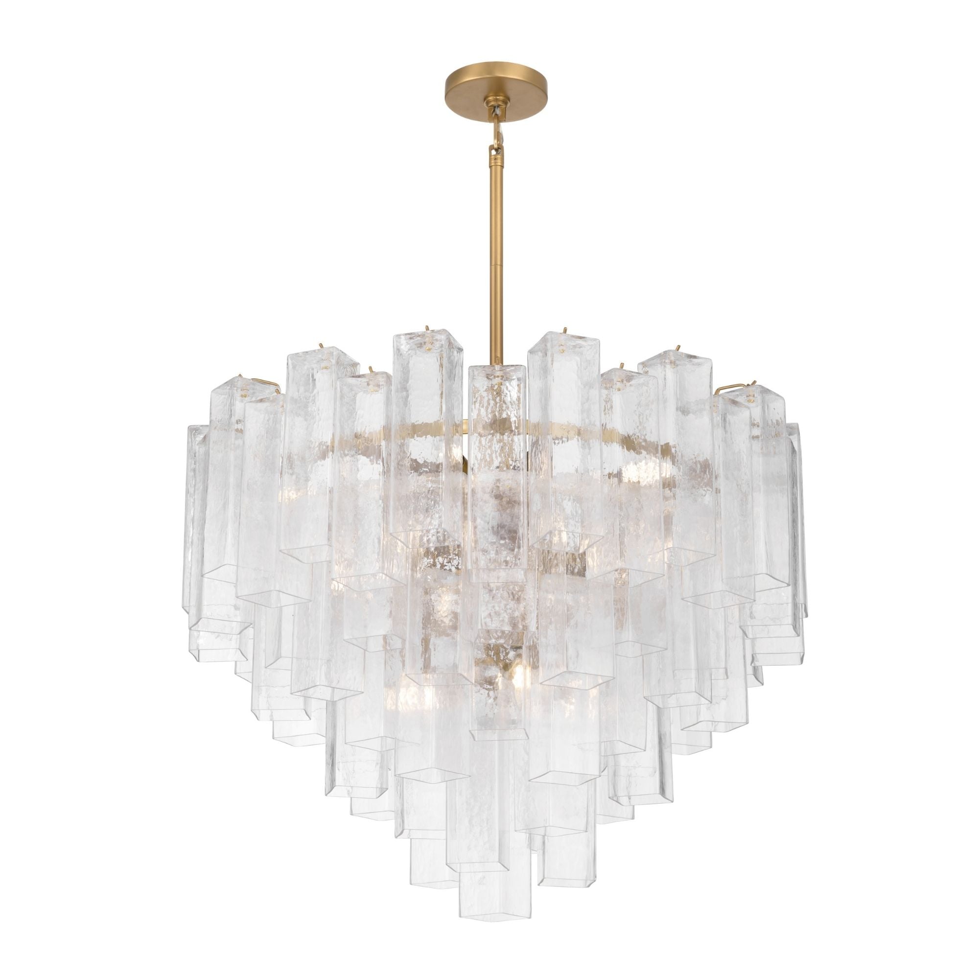 Metropolitan Torvento 32.75 in. 15-Light Pendant, Legacy Brass with Art Glass