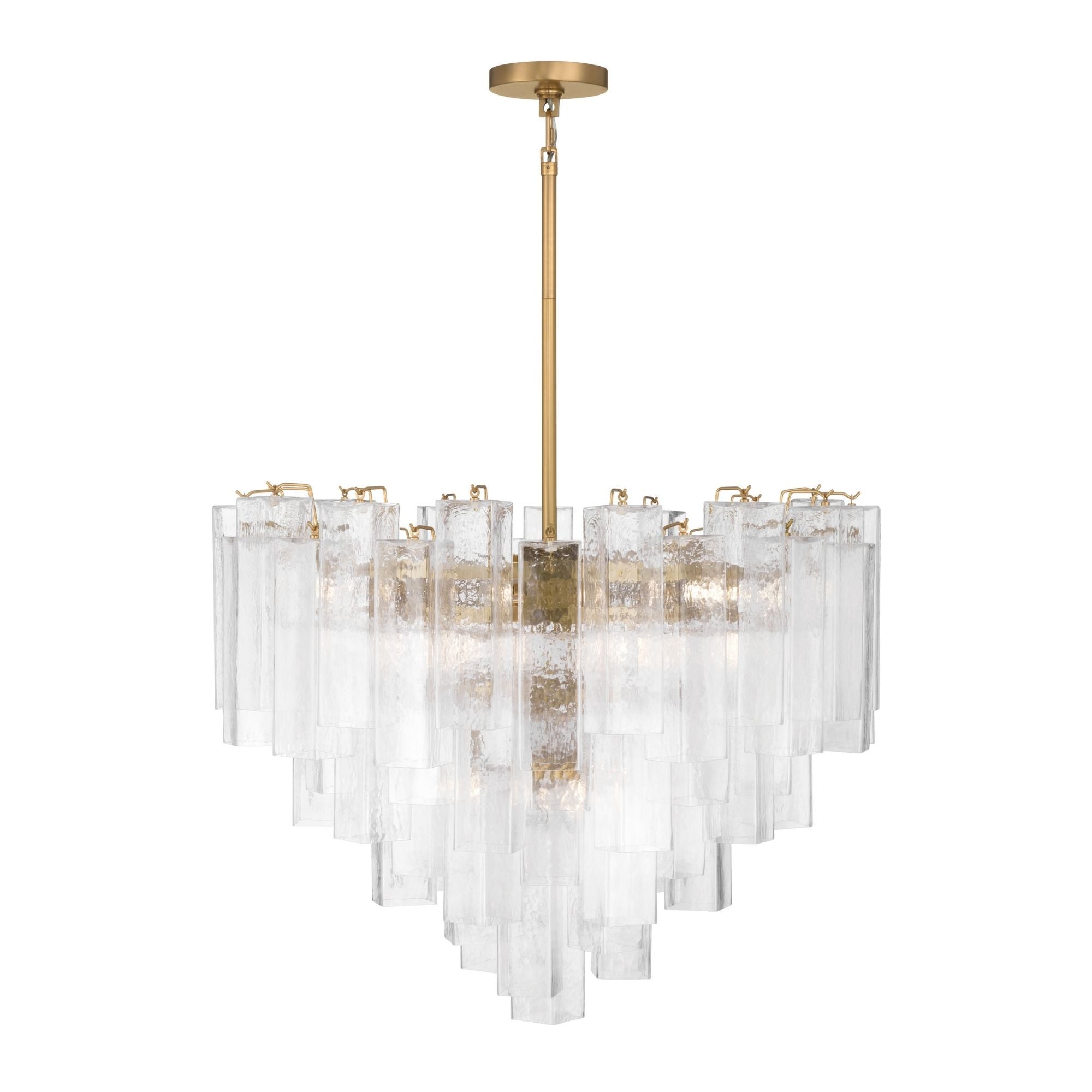 Metropolitan Torvento 32.75 in. 15-Light Pendant, Legacy Brass with Art Glass