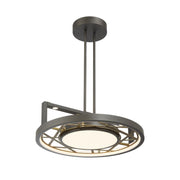 Tribeca 20" LED Semi Flush/Pendant, Smoked Iron & Soft Brass Finish