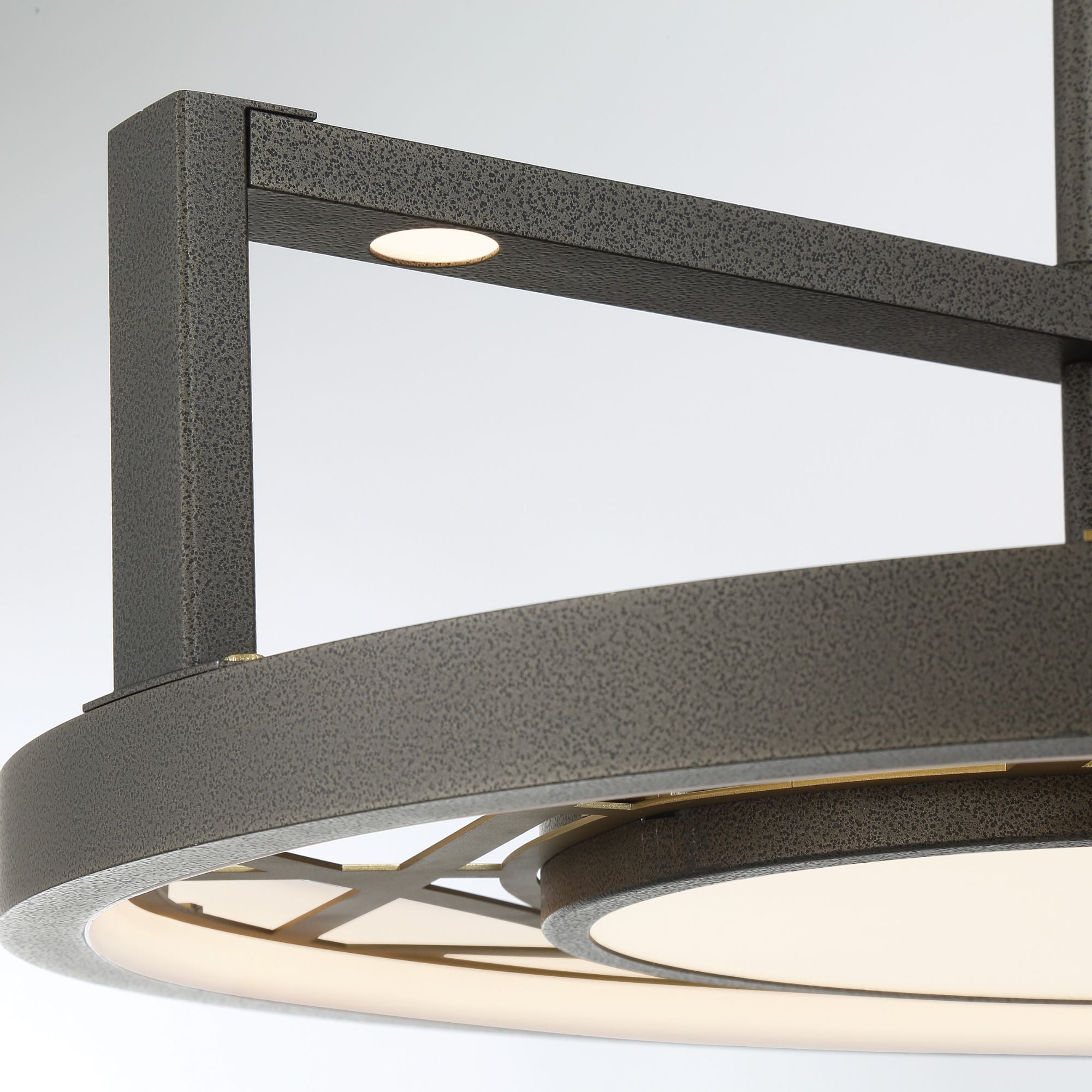 Tribeca 20" LED Semi Flush/Pendant, Smoked Iron & Soft Brass Finish