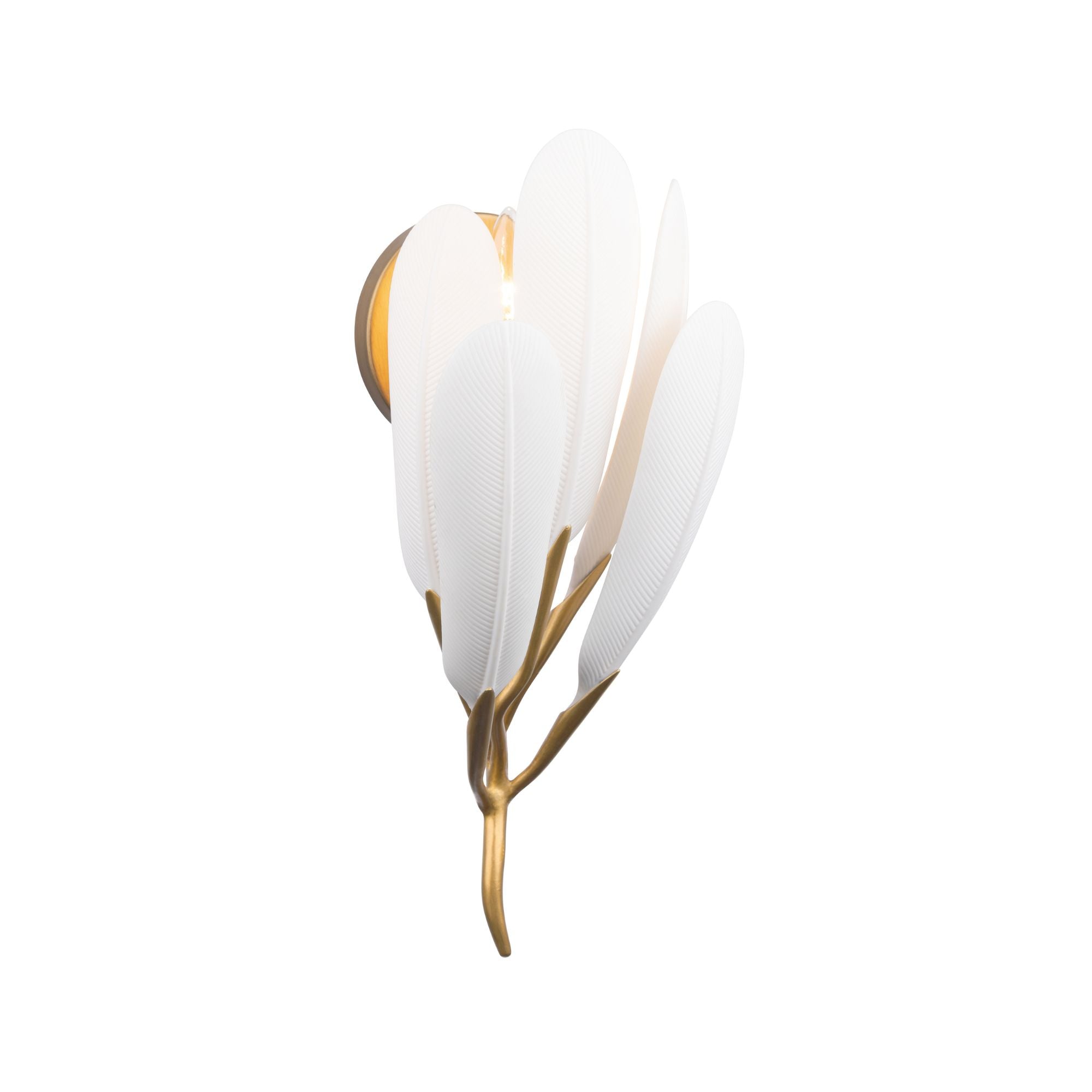 Metropolitan Vellinor 18.5 in. Wall Sconce, Painted Legacy Brass & White Swirl