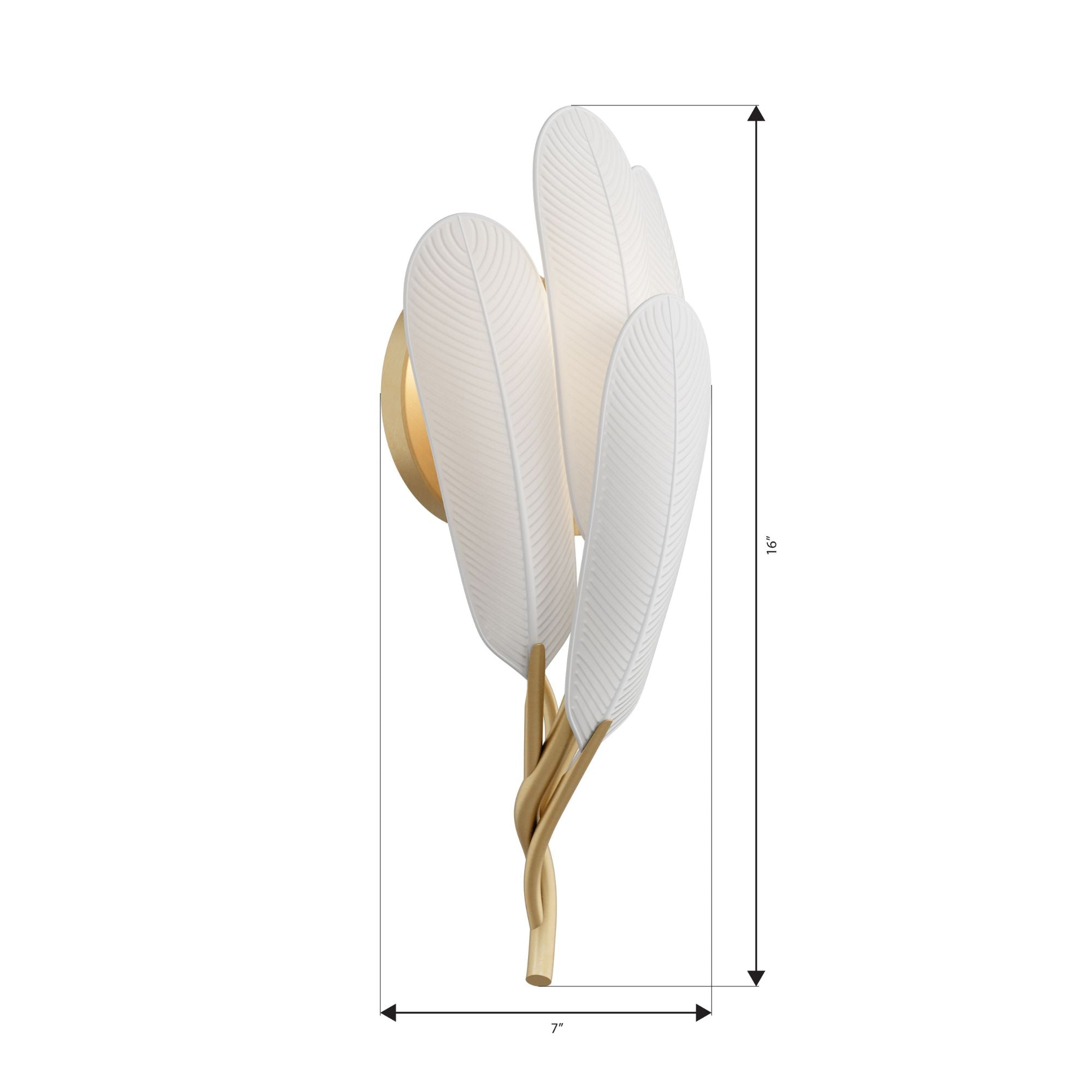 Metropolitan Vellinor 18.5 in. Wall Sconce, Painted Legacy Brass & White Swirl