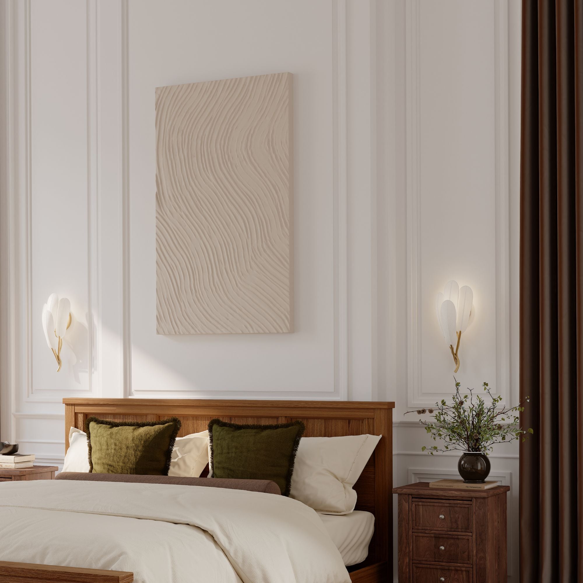 Metropolitan Vellinor 18.5 in. Wall Sconce, Painted Legacy Brass & White Swirl