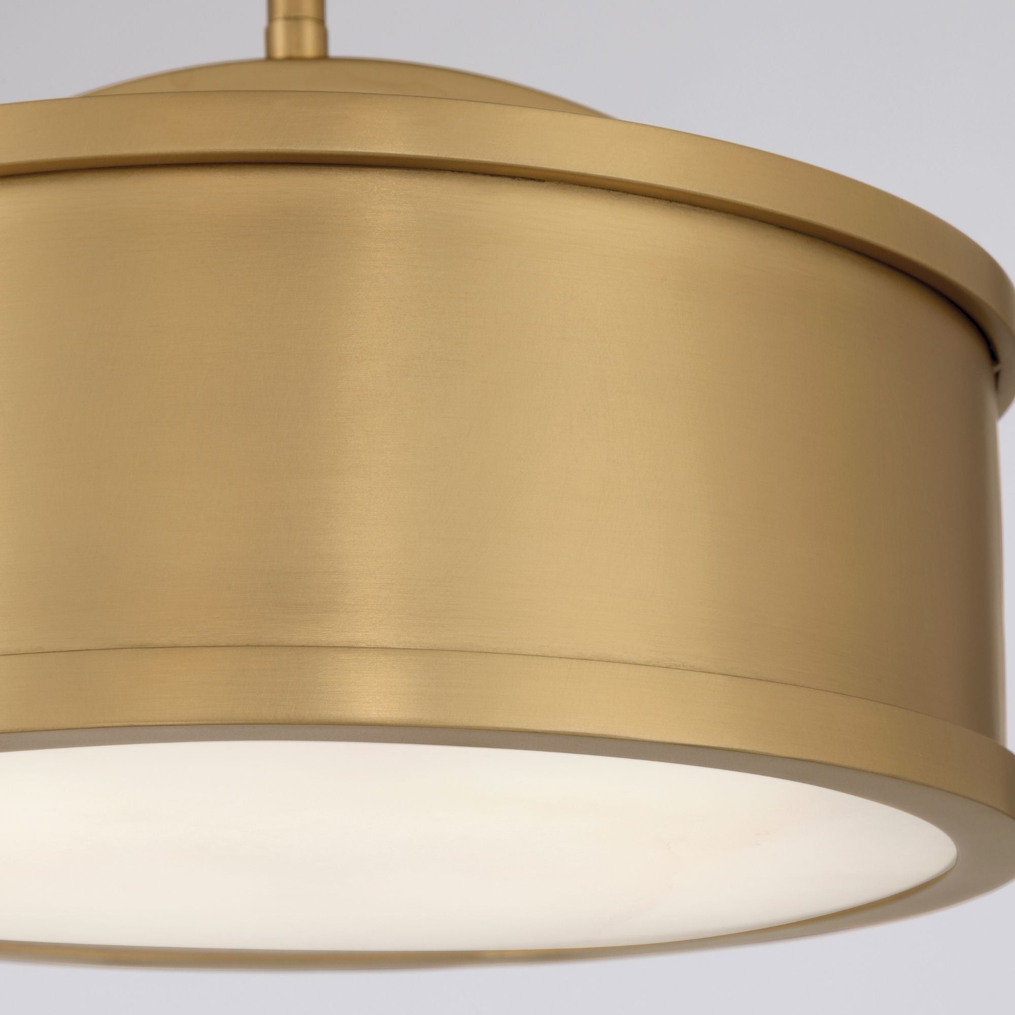 Metropolitan Wynn 12 in. 2-Light Semi-Flush Mount, Legacy Brass with Alabaster Stone Drum Shade