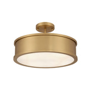 Metropolitan Wynn 16 in. 4-Light Semi-Flush Mount, Legacy Brass with Alabaster Stone Drum Shade