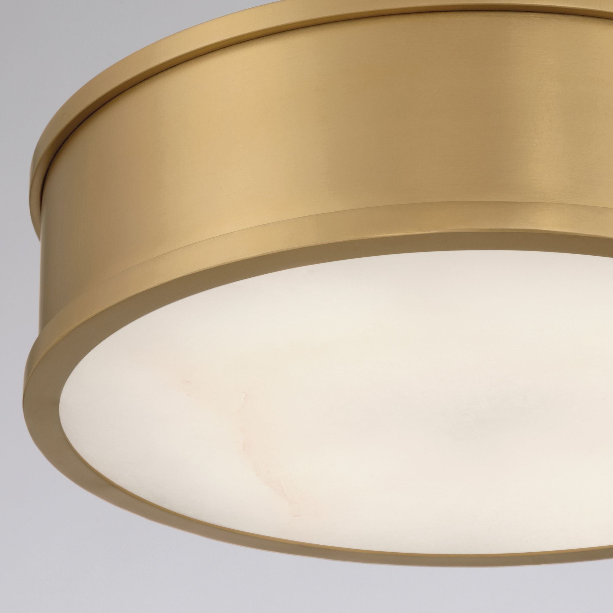 Metropolitan Wynn 16 in. 4-Light Semi-Flush Mount, Legacy Brass with Alabaster Stone Drum Shade