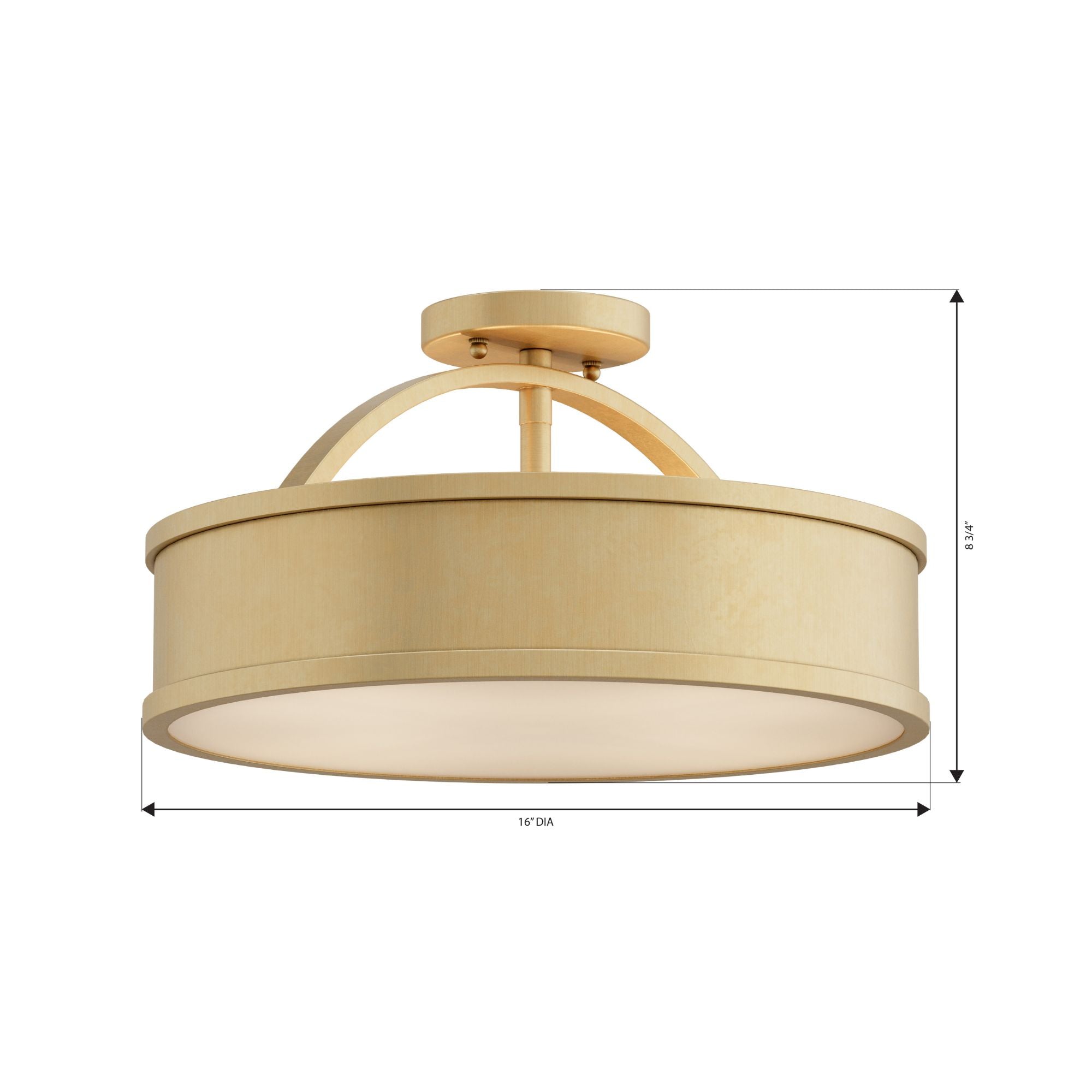 Metropolitan Wynn 16 in. 4-Light Semi-Flush Mount, Legacy Brass with Alabaster Stone Drum Shade