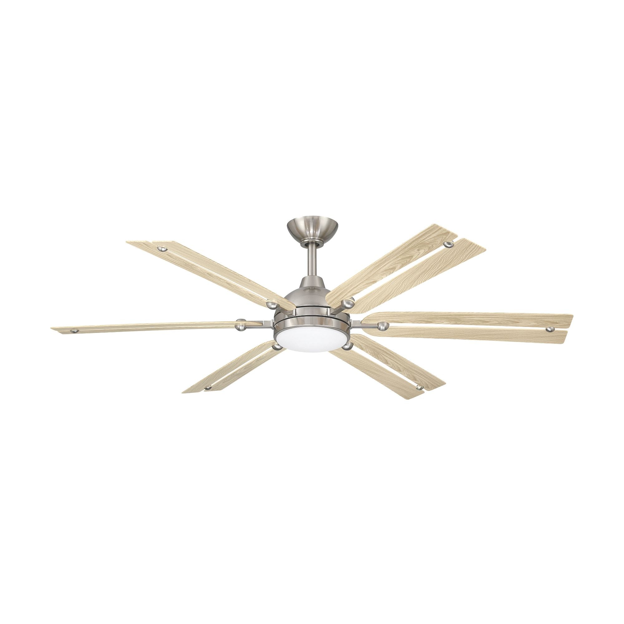Allegata 56" 5-CCT LED Smart Ceiling Fan, Brushed Nickel with White Oak Blades