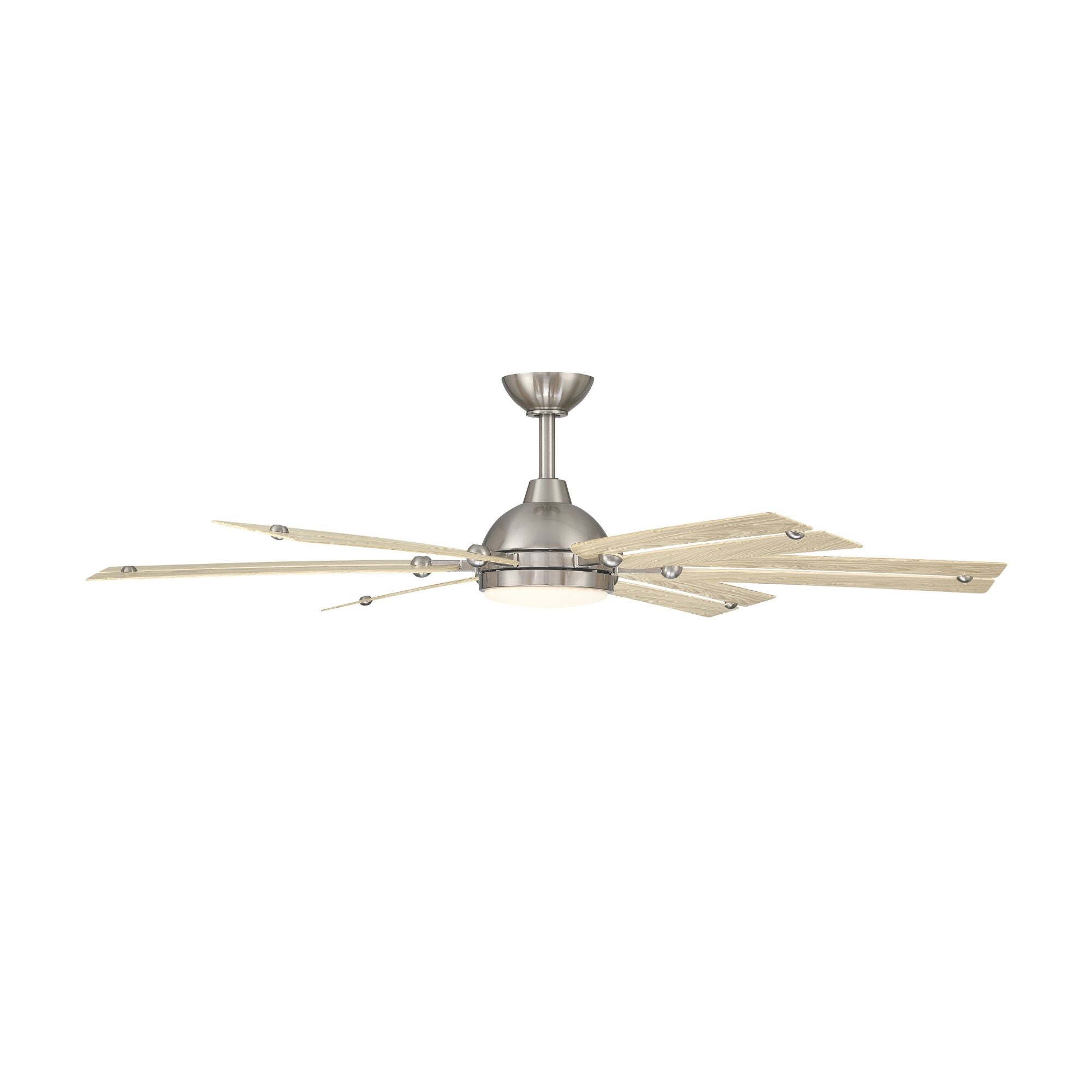 Allegata 56" 5-CCT LED Smart Ceiling Fan, Brushed Nickel with White Oak Blades