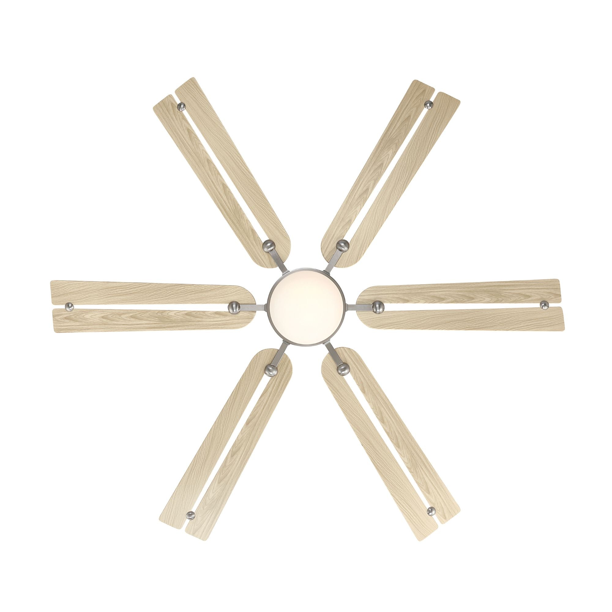 Allegata 56" 5-CCT LED Smart Ceiling Fan, Brushed Nickel with White Oak Blades