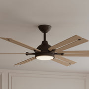 Allegata 56" 5-CCT LED Smart Ceiling Fan, Dark Bronze with Ashwood Blades