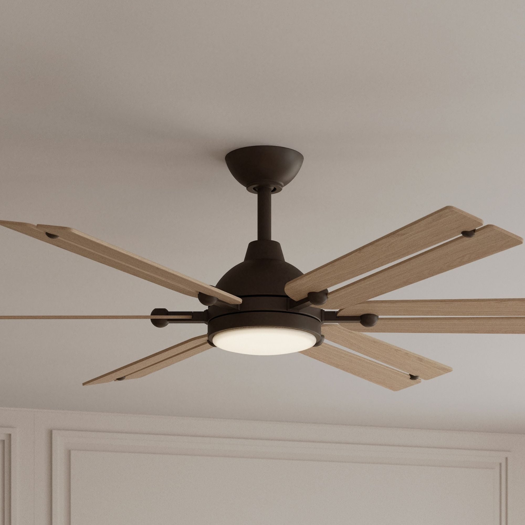 Allegata 56" 5-CCT LED Smart Ceiling Fan, Dark Bronze with Ashwood Blades