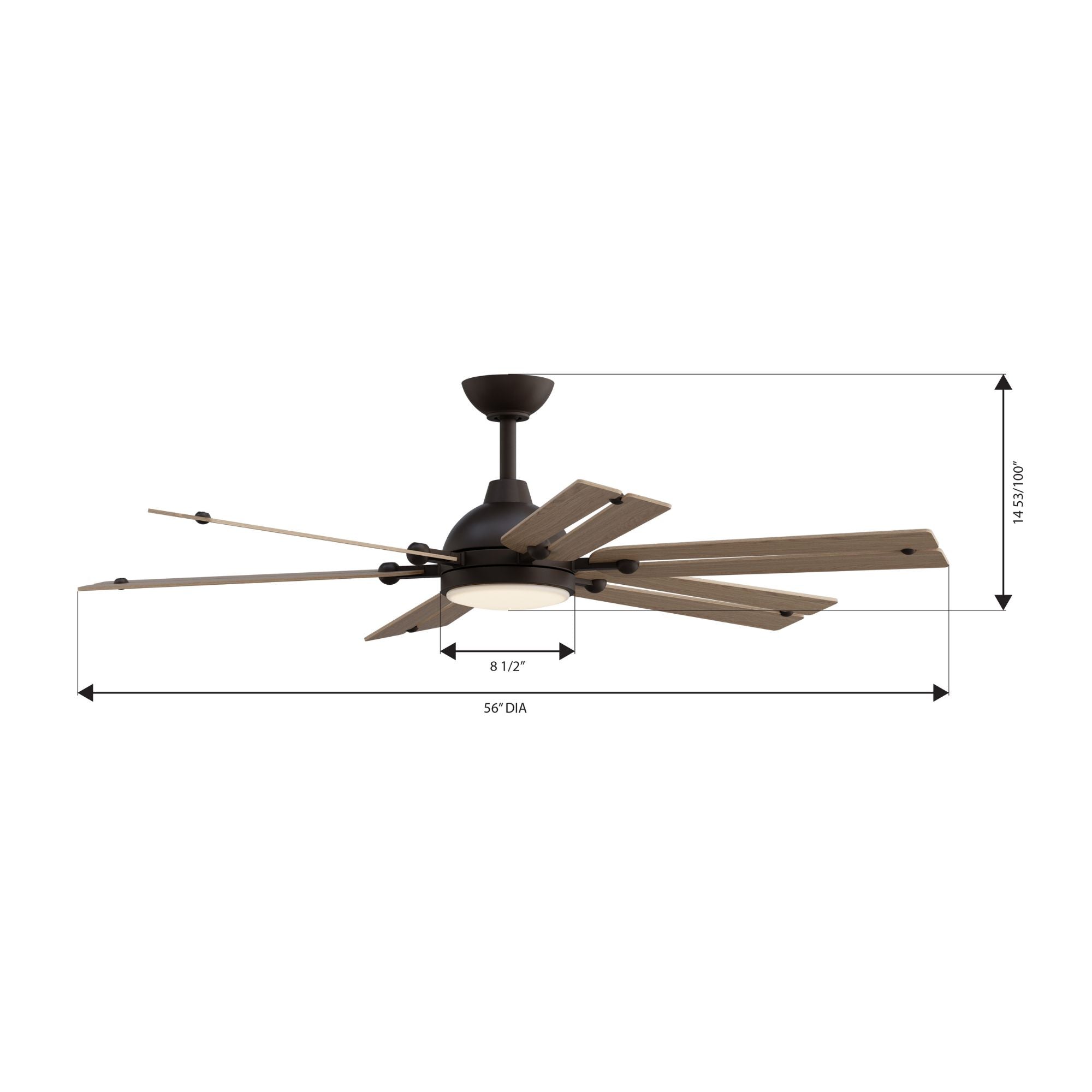 Allegata 56" 5-CCT LED Smart Ceiling Fan, Dark Bronze with Ashwood Blades