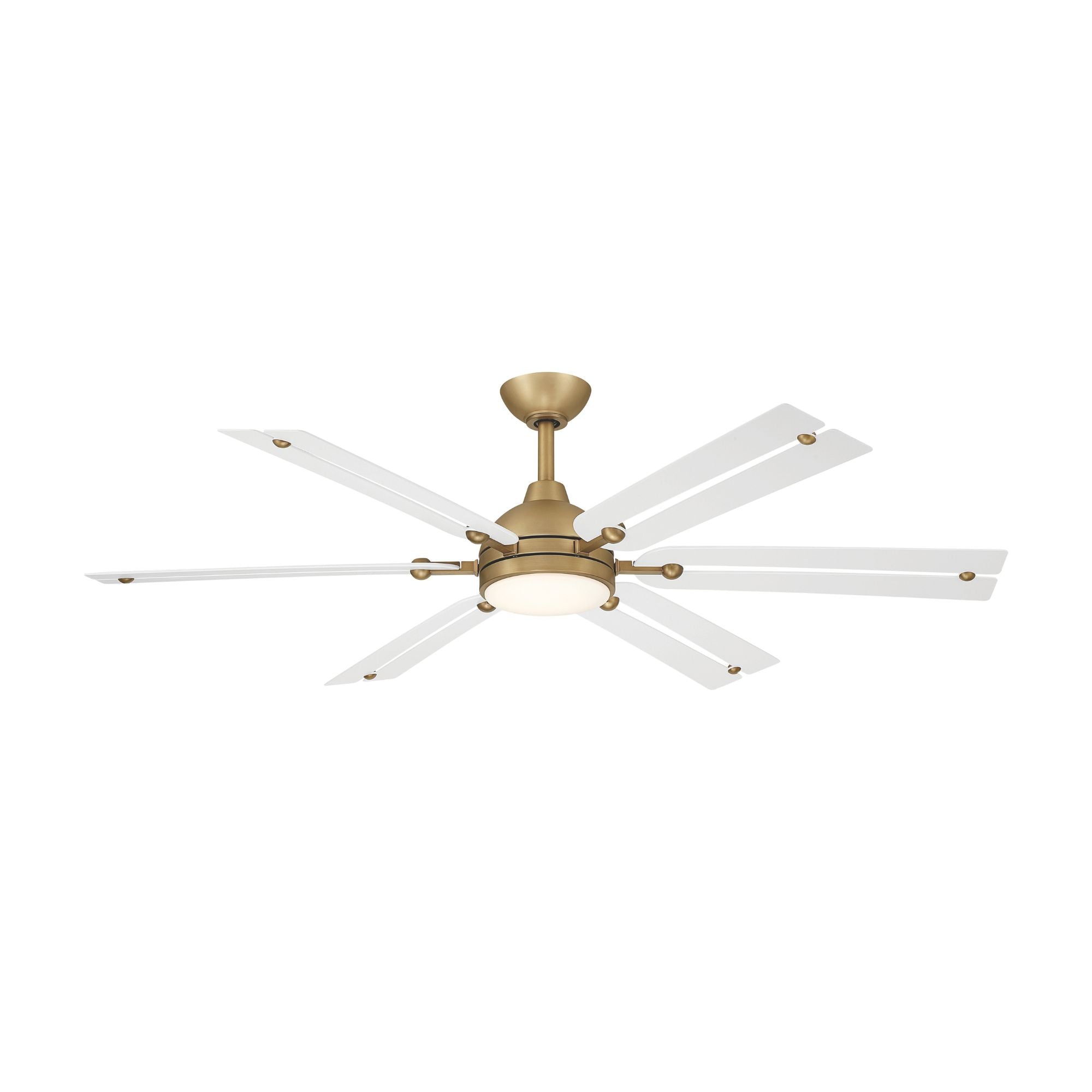 Allegata 56" 5-CCT LED Smart Ceiling Fan, Heritage Brass with Alabaster White Blades