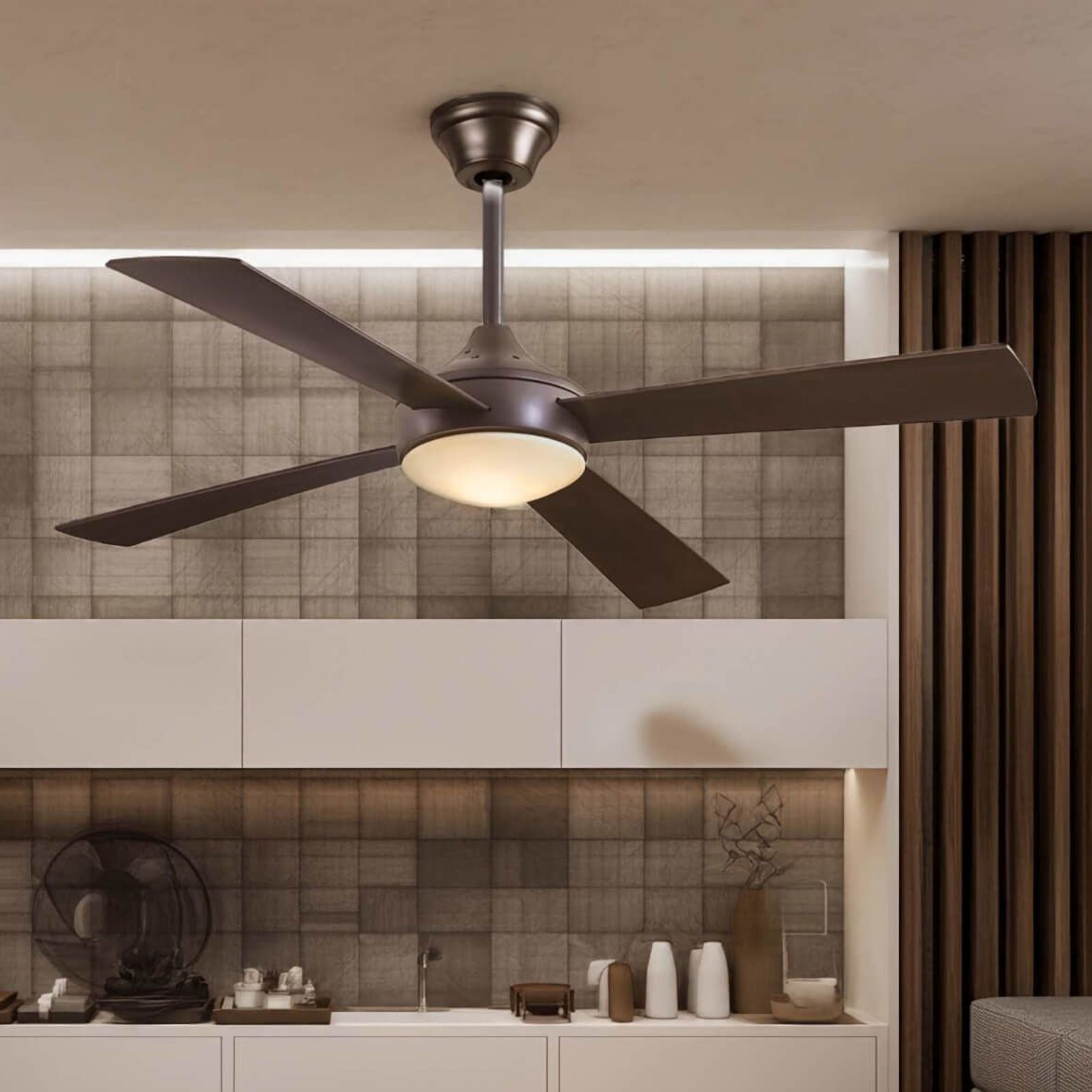 Aluma Wet 52" Bronze LED Ceiling Fan with Remote