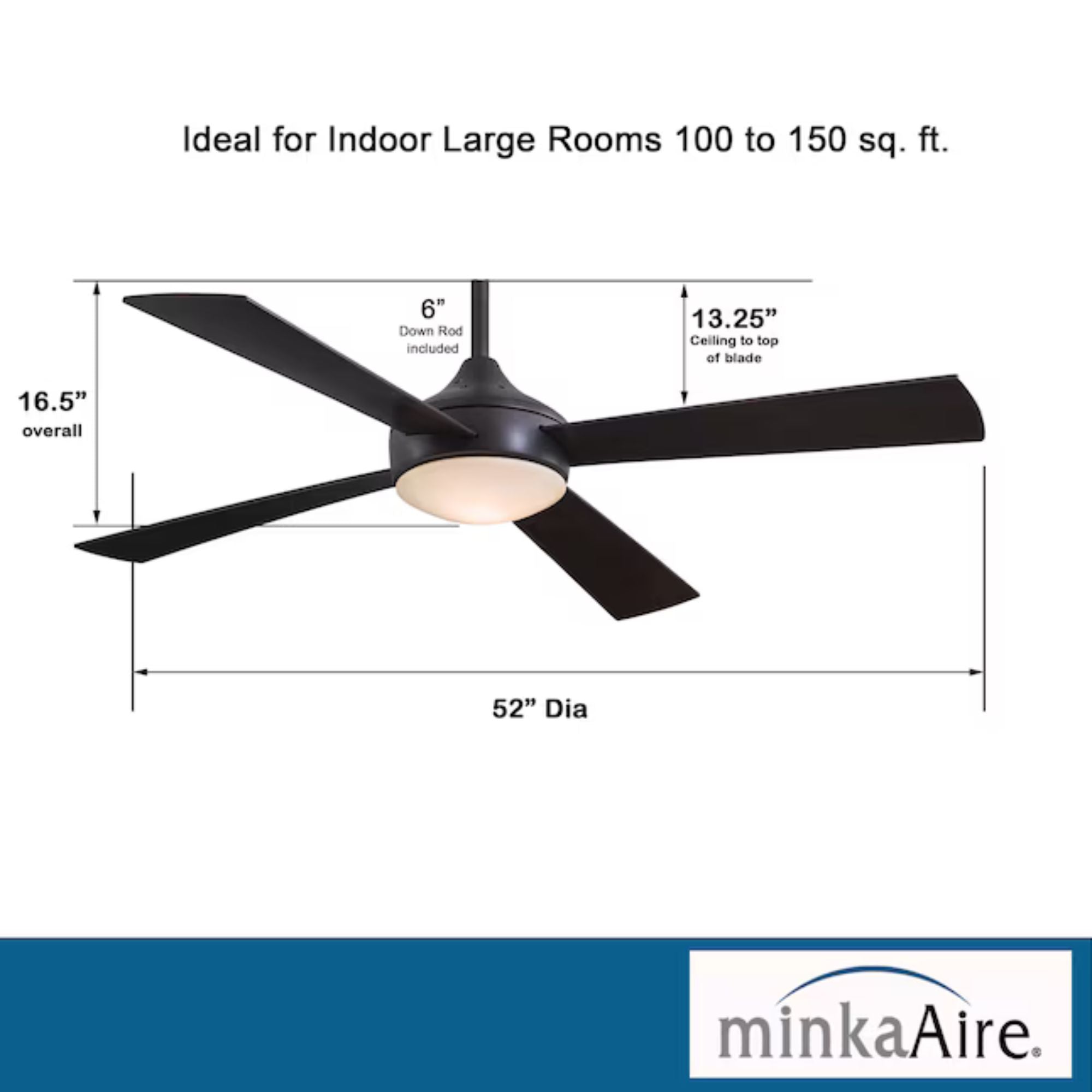 Minka Aire - Aluma Wet 52" Bronze LED Ceiling Fan with Remote | Bees Lighting