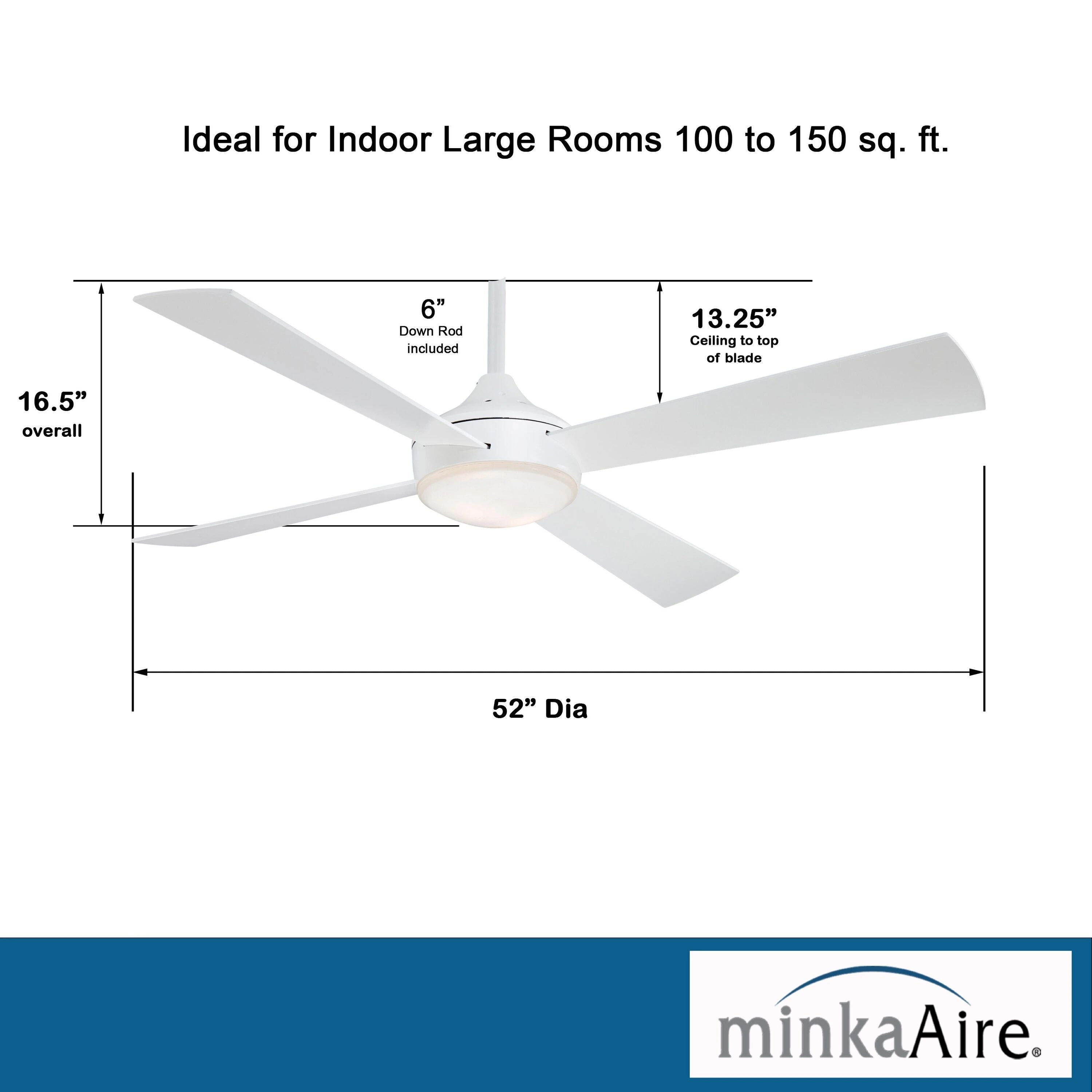 Aluma Wet 52" White LED Ceiling Fan with Remote