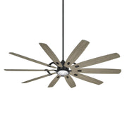 Barn H20 84" LED Outdoor Smart Ceiling Fan with Remote, Black Coal