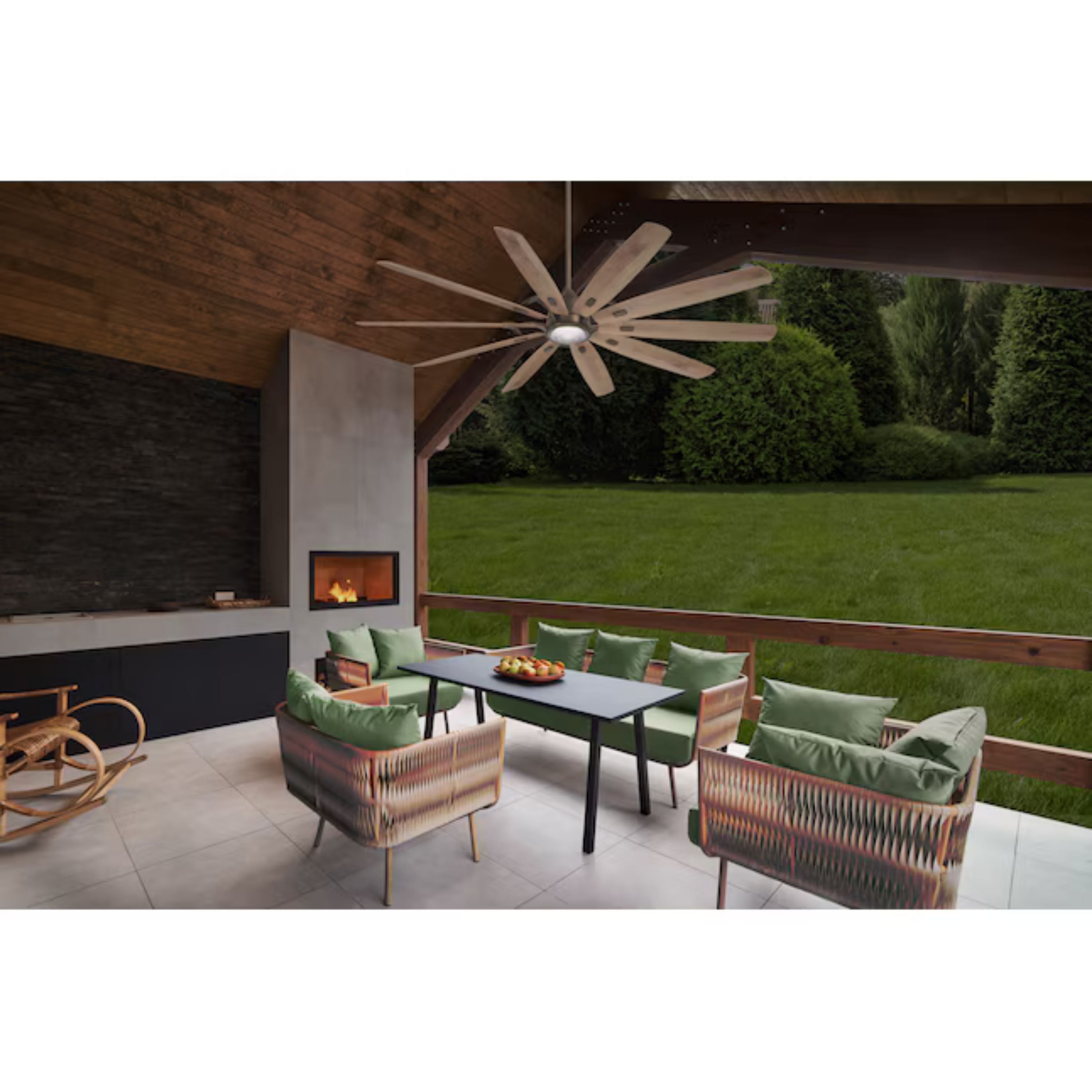 Barn H20 84" LED Outdoor Smart Ceiling Fan with Remote, Heirloom Bronze