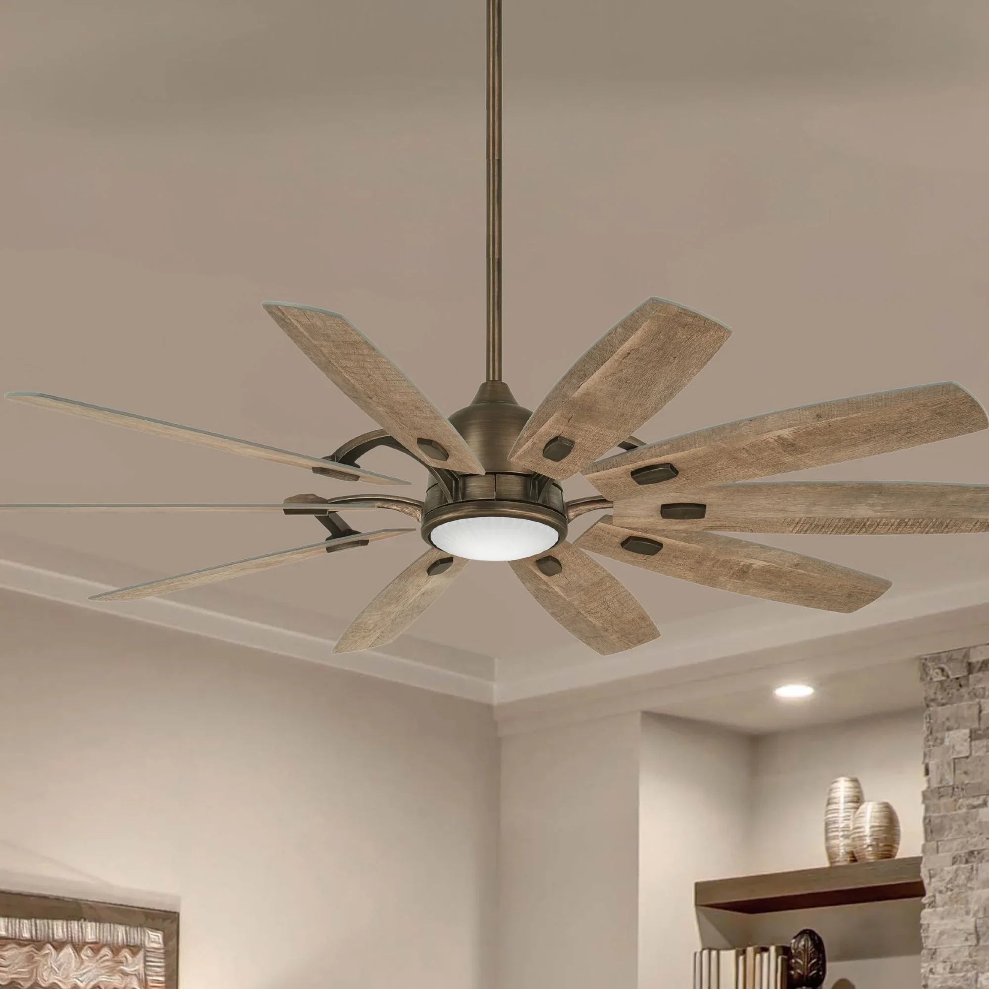 Barn 65" LED Smart Ceiling Fan with Remote, Heirloom Bronze