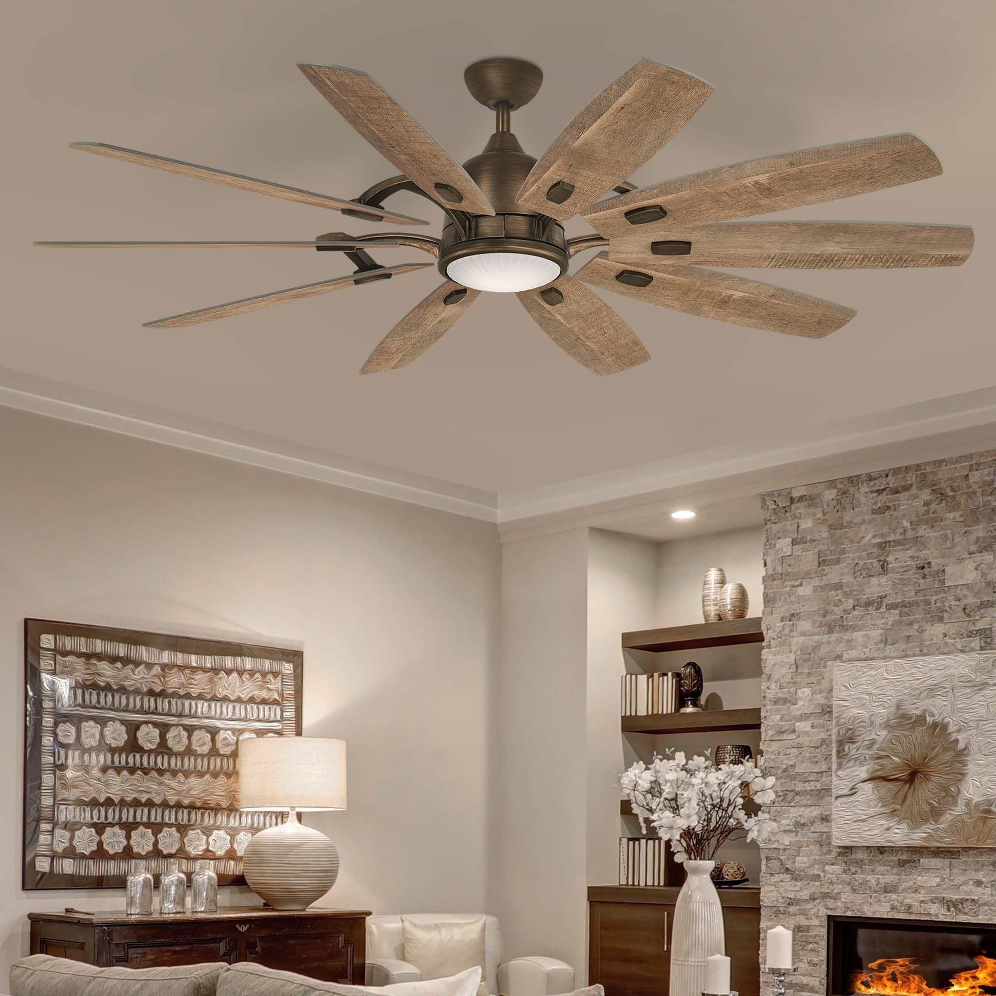 Barn 65" LED Smart Ceiling Fan with Remote, Heirloom Bronze