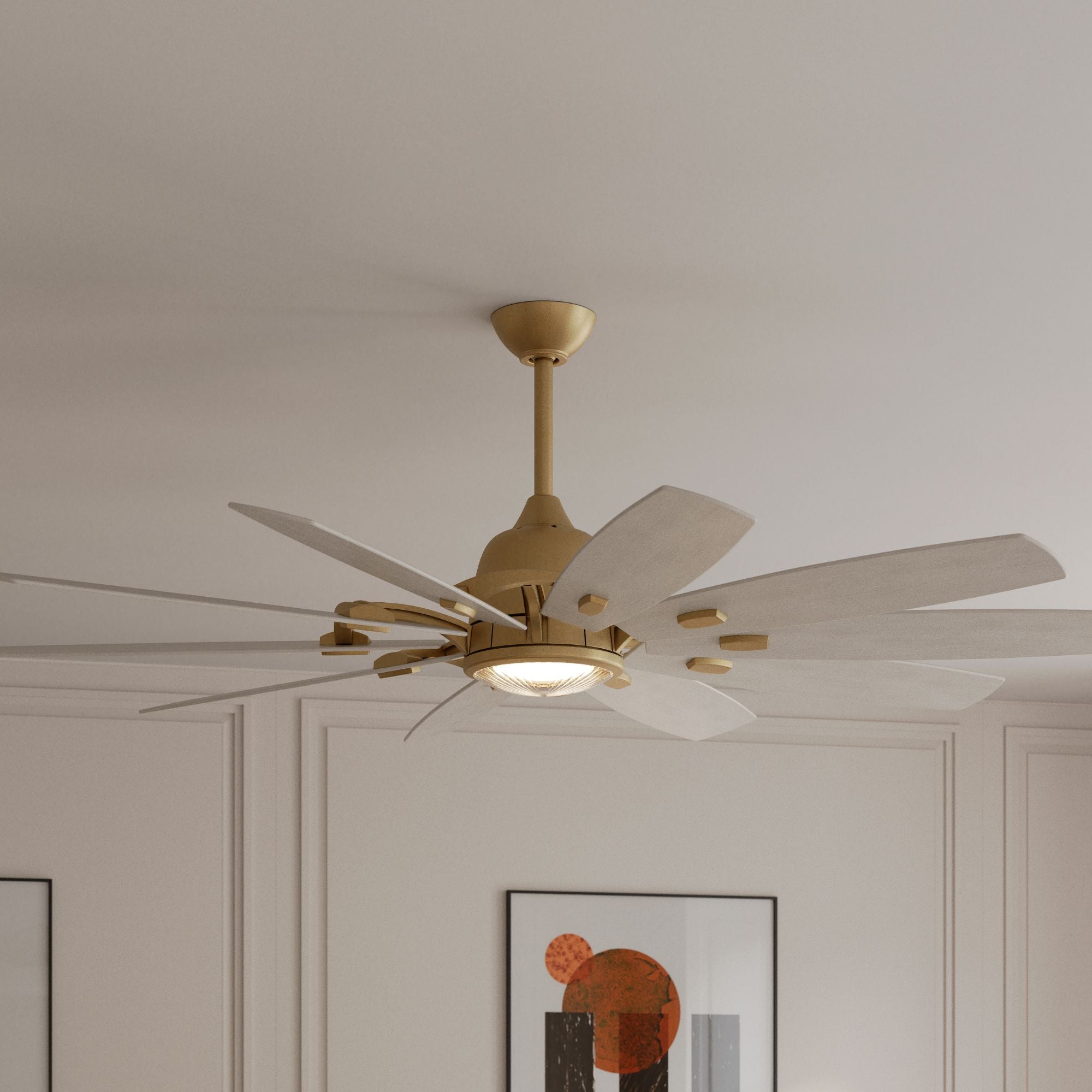 Minka Aire Barn 65'' Smart Ceiling Fan with LED Light DC Motor Legacy Brass